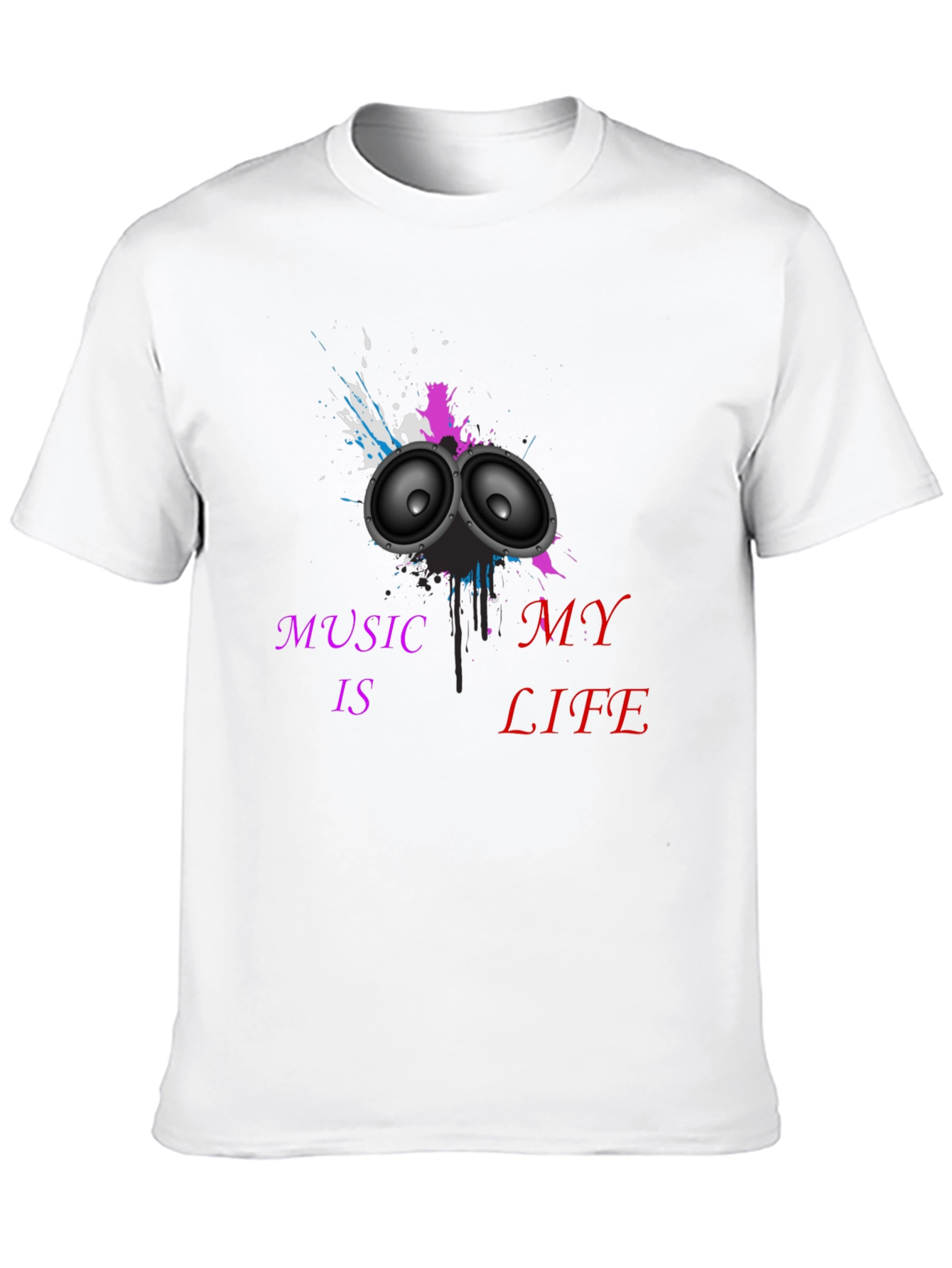 Music is My Life Black Graphic Tee