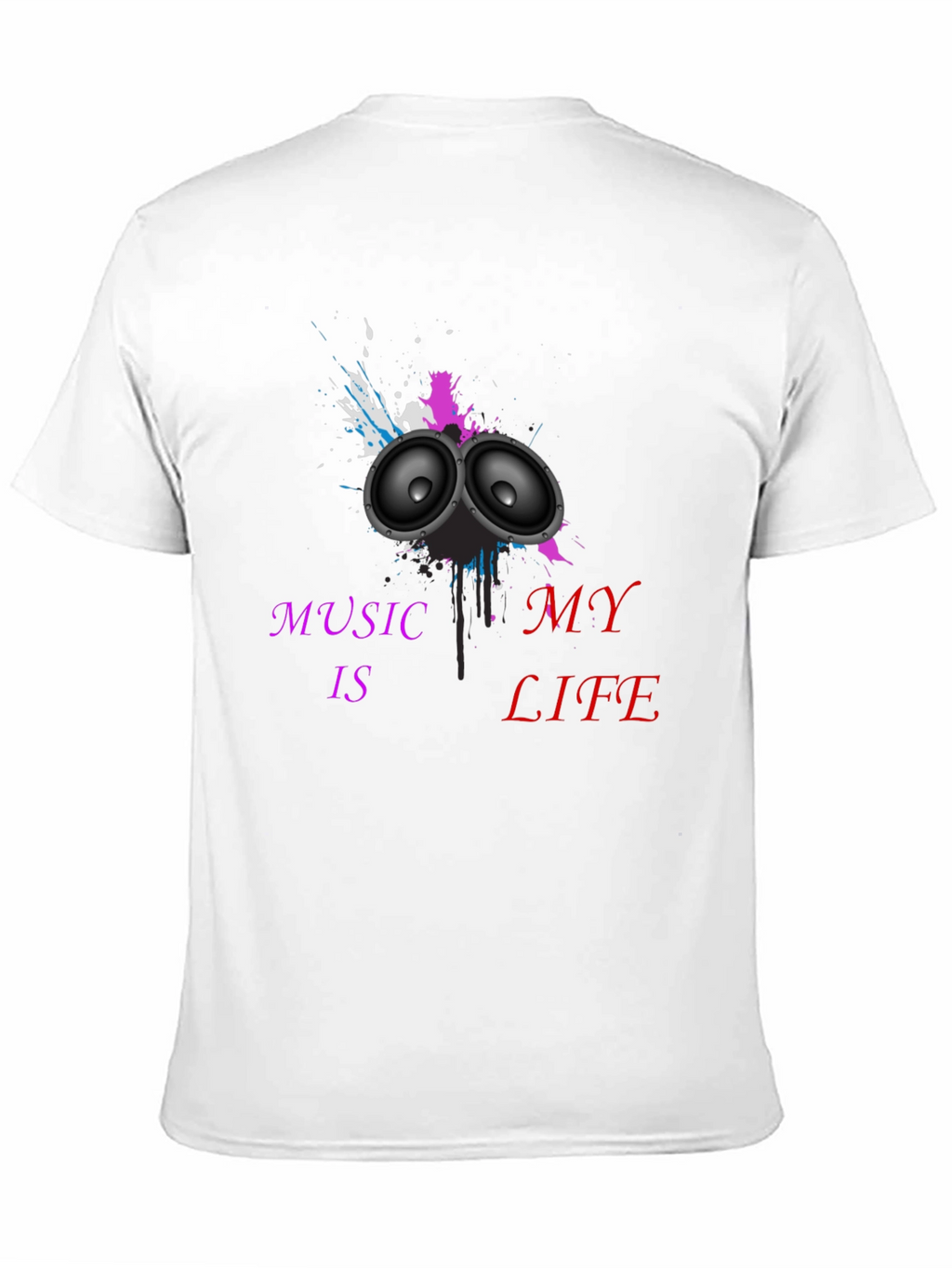 Music is My Life Black Graphic Tee