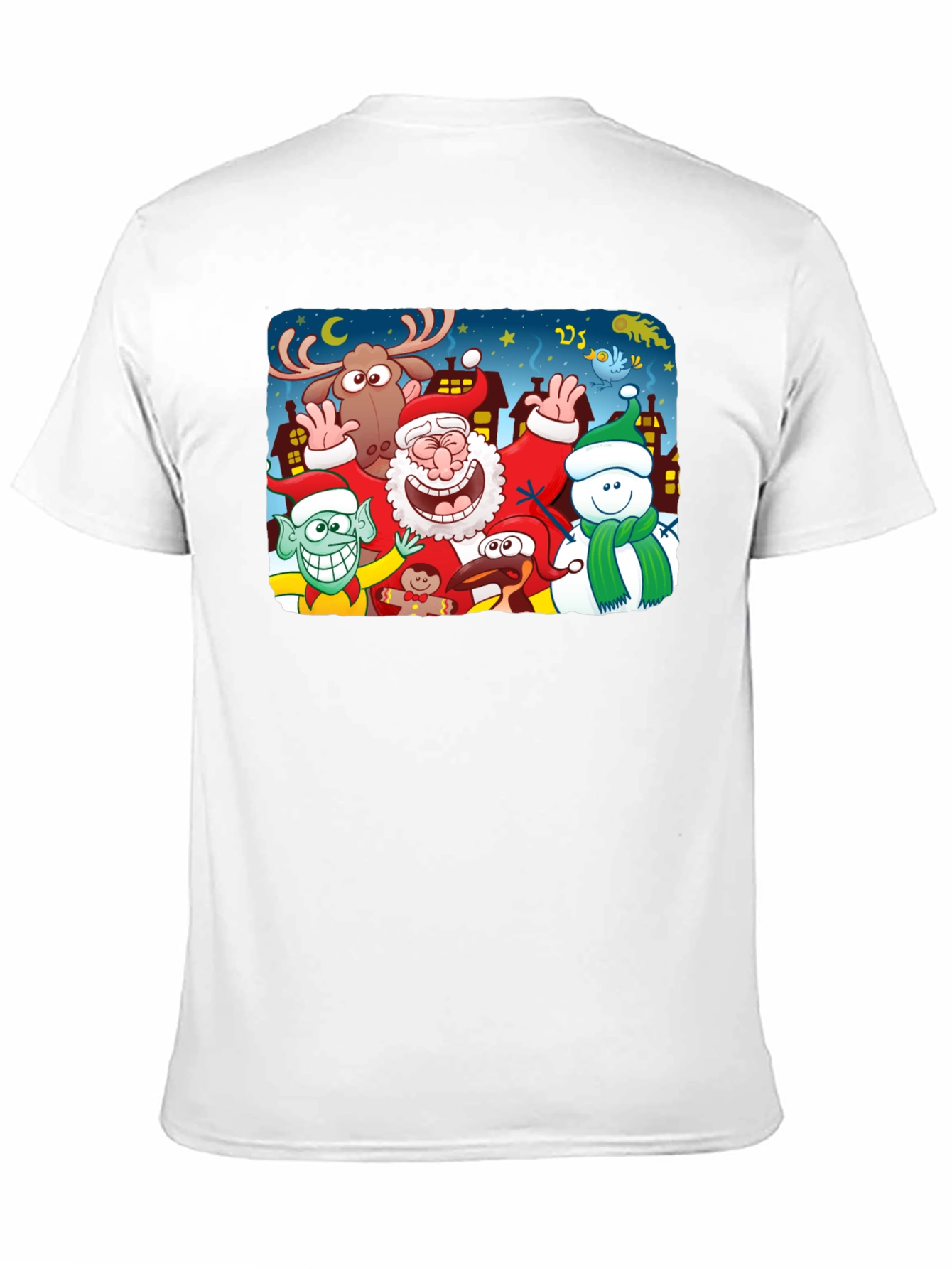 Cartoon Christmas Crew Black T-Shirt