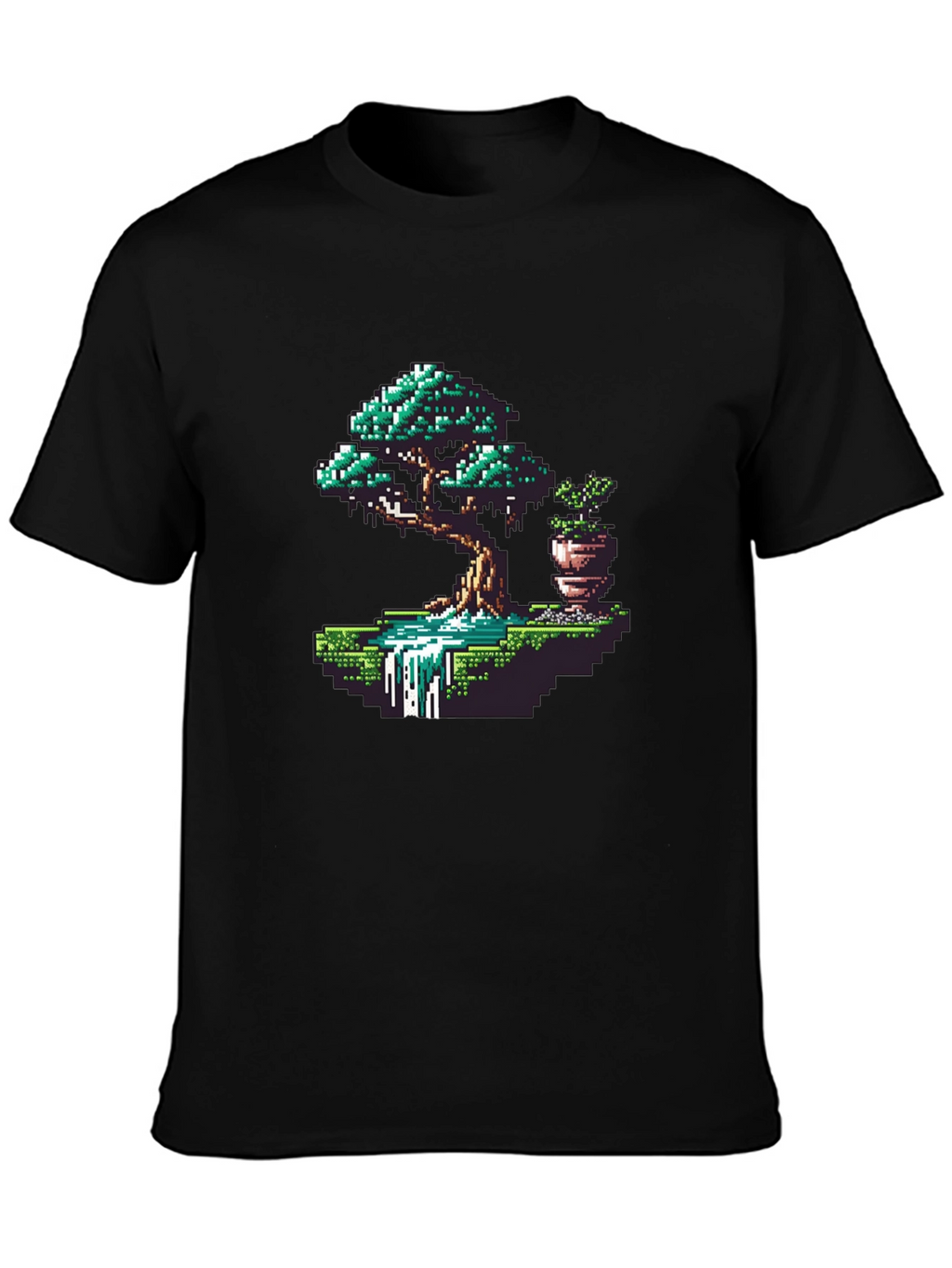 Pixel Art Bonsai Tree Graphic Tee