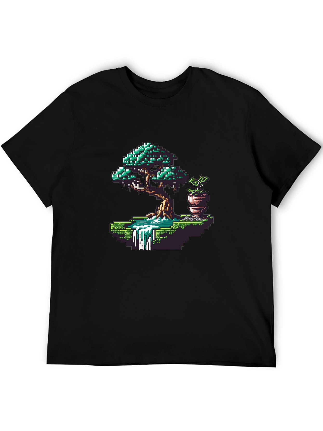 Pixel Art Bonsai Tree Graphic Tee