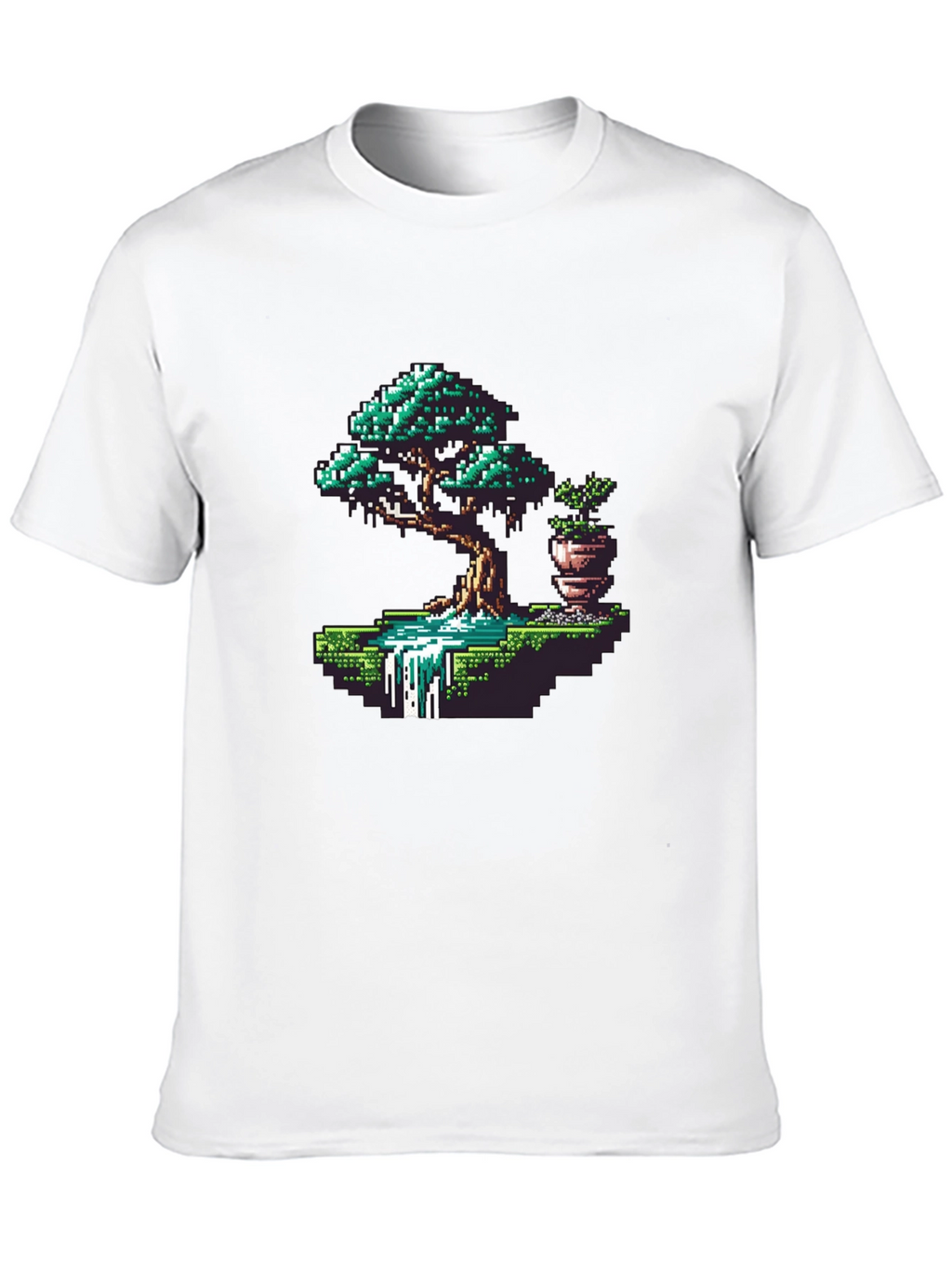 Pixel Art Bonsai Tree Graphic Tee