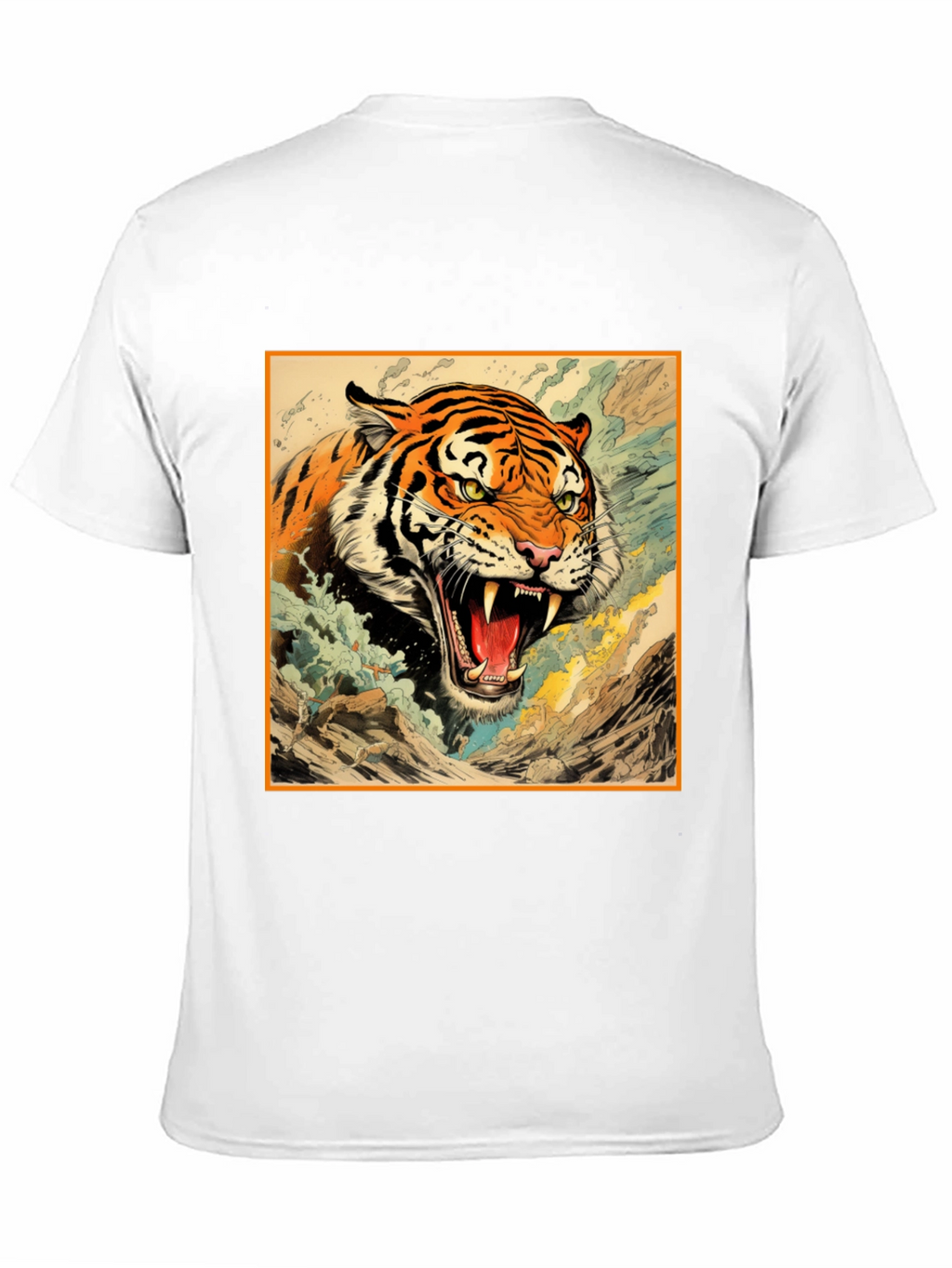 Tiger Graphic Tee - Black Cotton T-Shirt