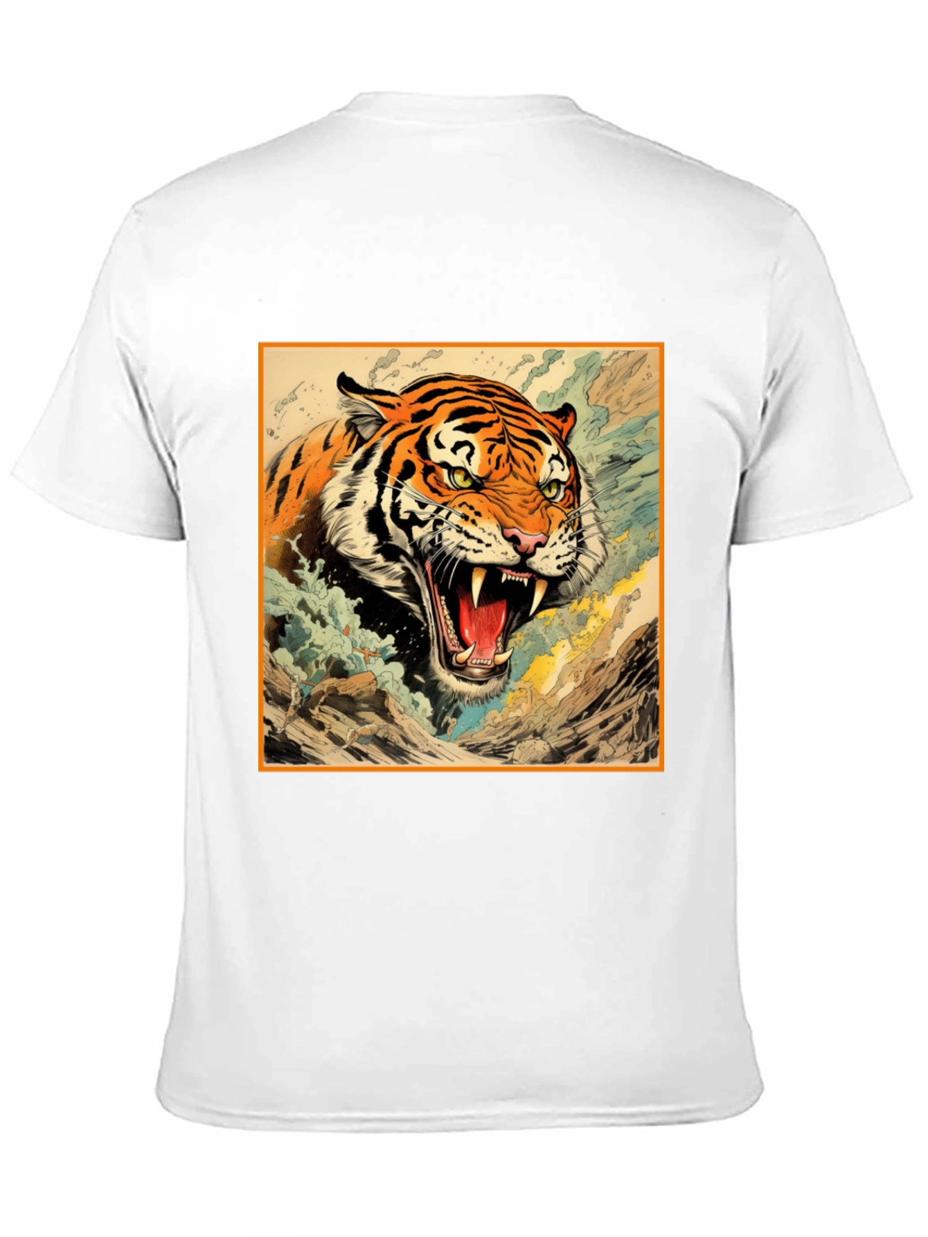 Tiger Graphic Tee - Black Cotton T-Shirt
