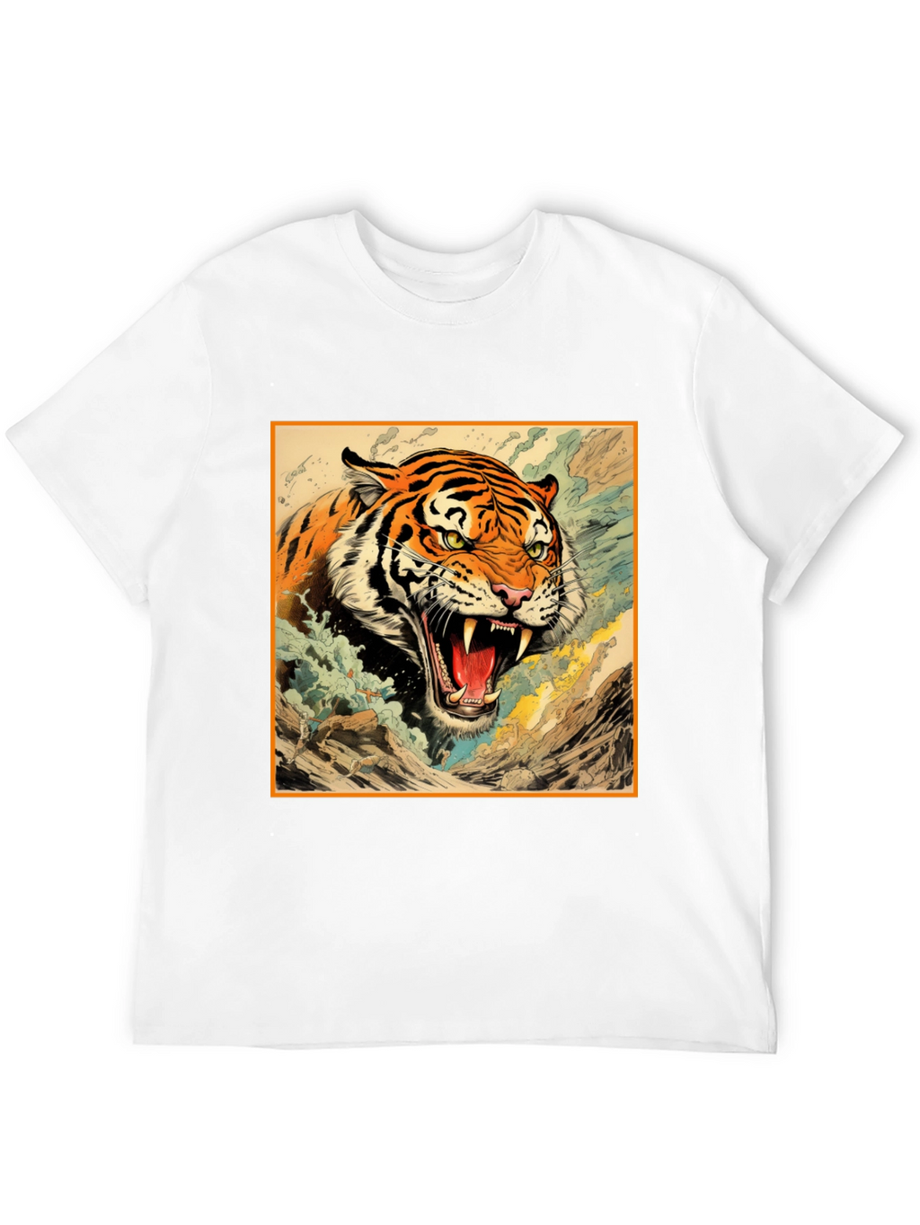 Tiger Graphic Tee - Black Cotton T-Shirt