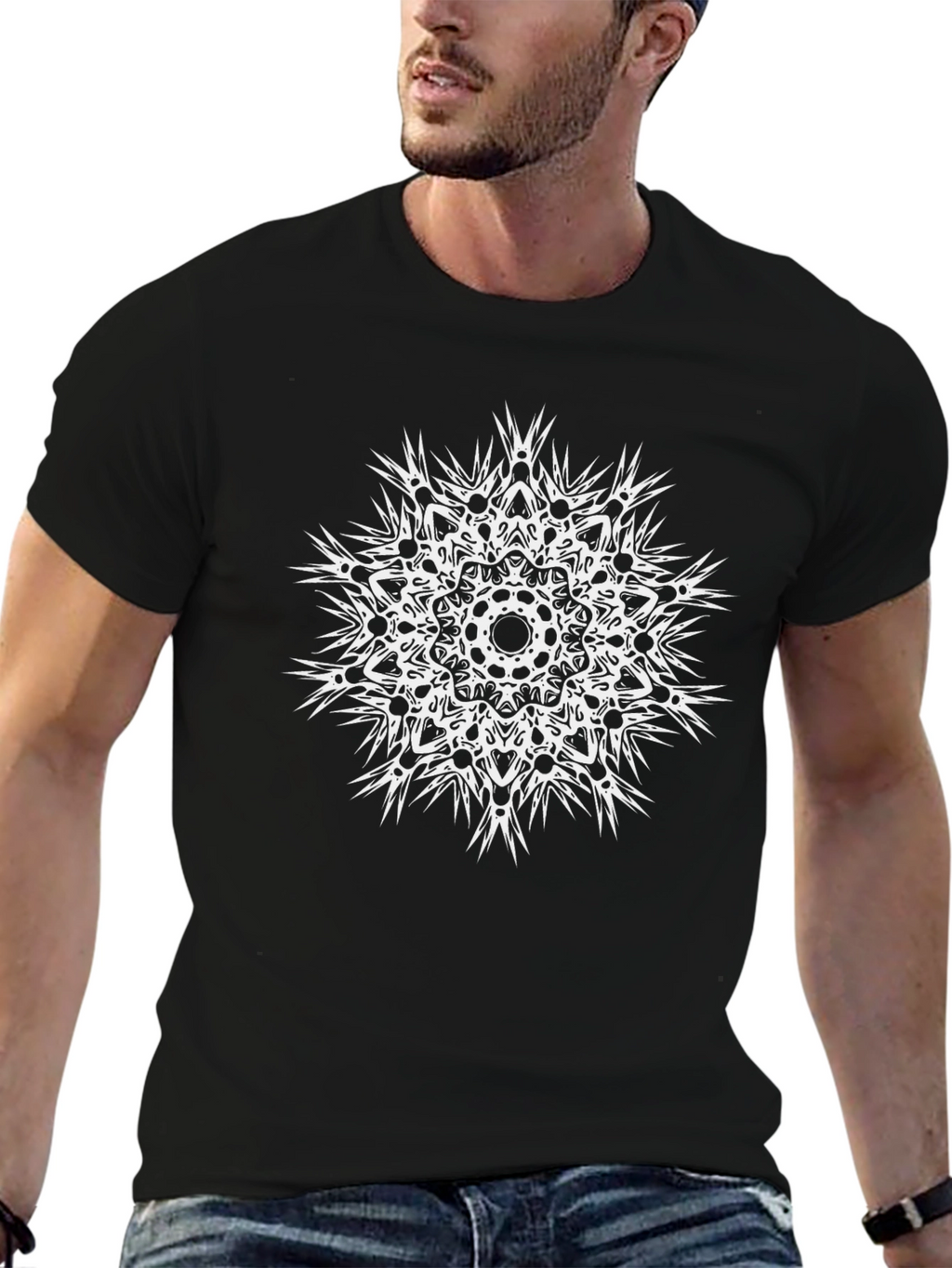 Abstract Mandala Black T-Shirt