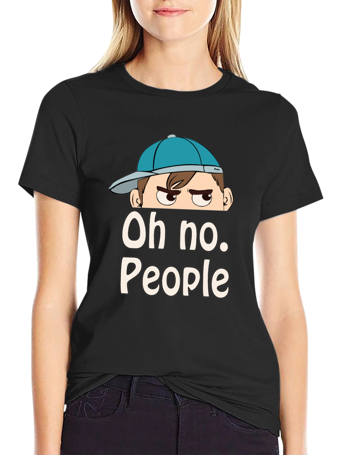 Oh No People Graphic T-Shirt - Funny Introvert Tee