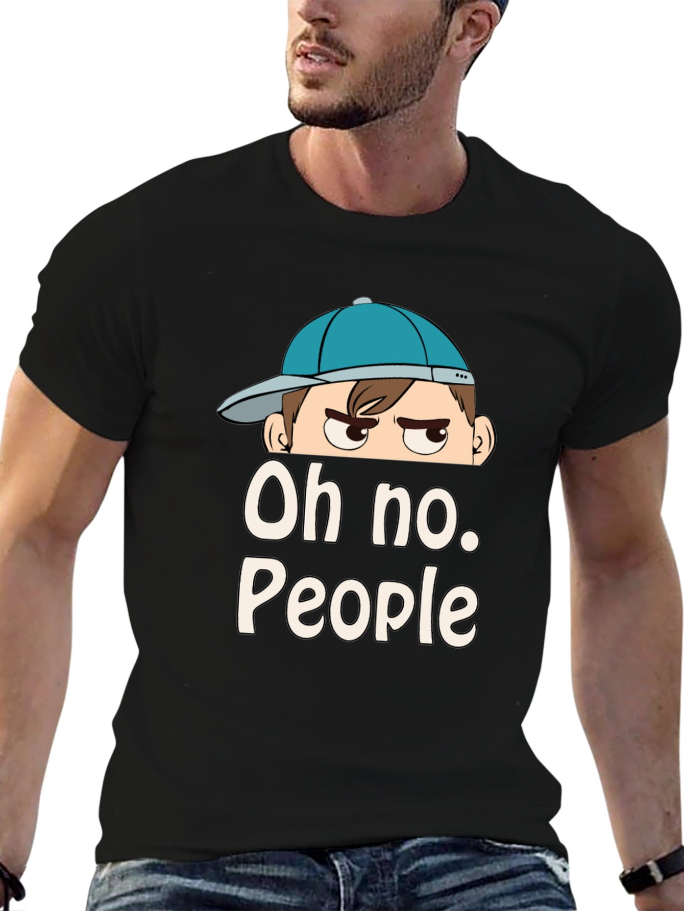 Oh No People Graphic T-Shirt - Funny Introvert Tee