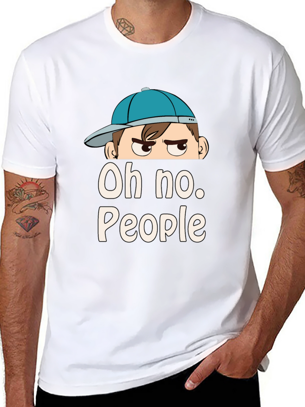 Oh No People Graphic T-Shirt - Funny Introvert Tee