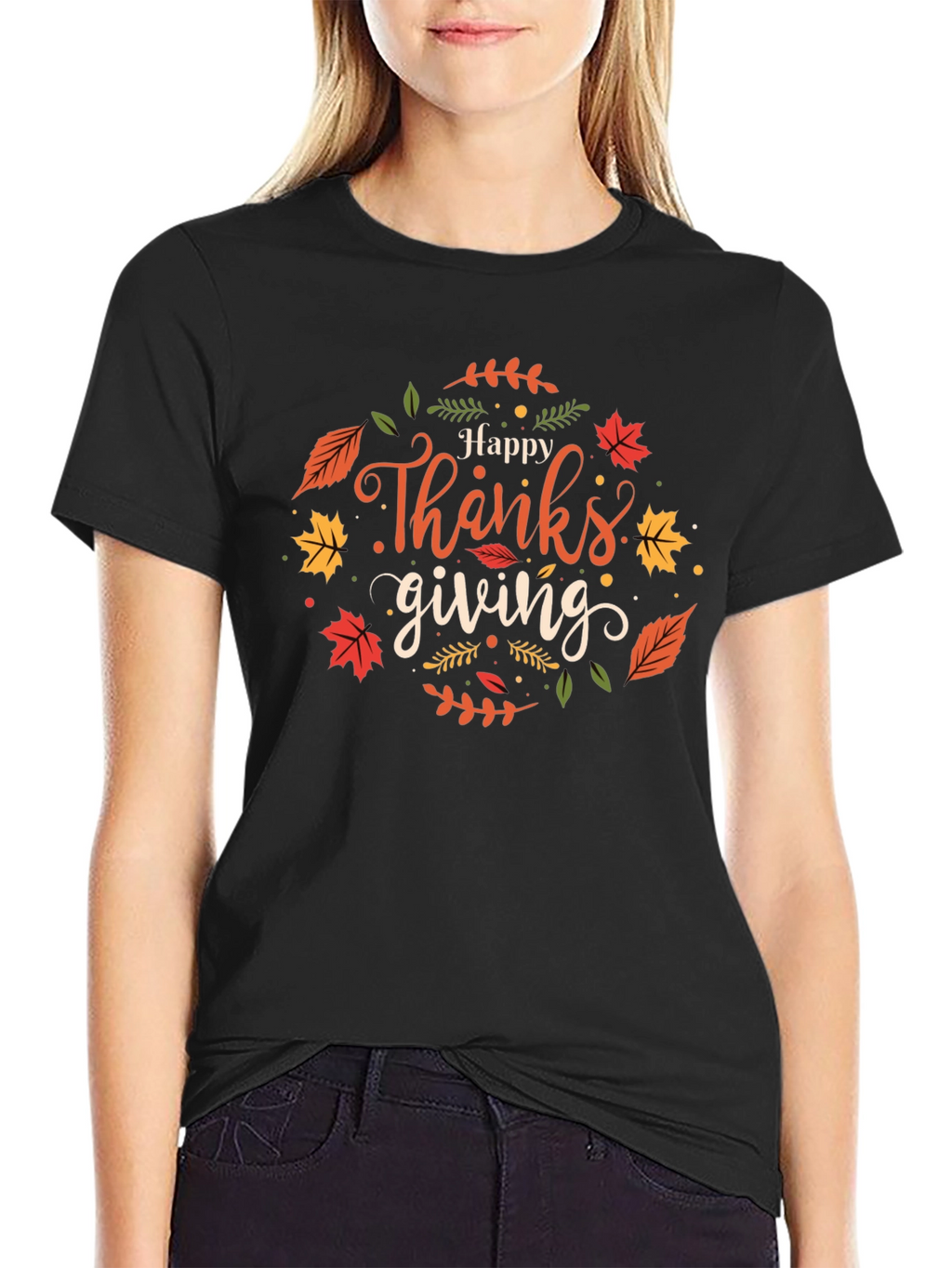 Happy Thanksgiving Black T-Shirt