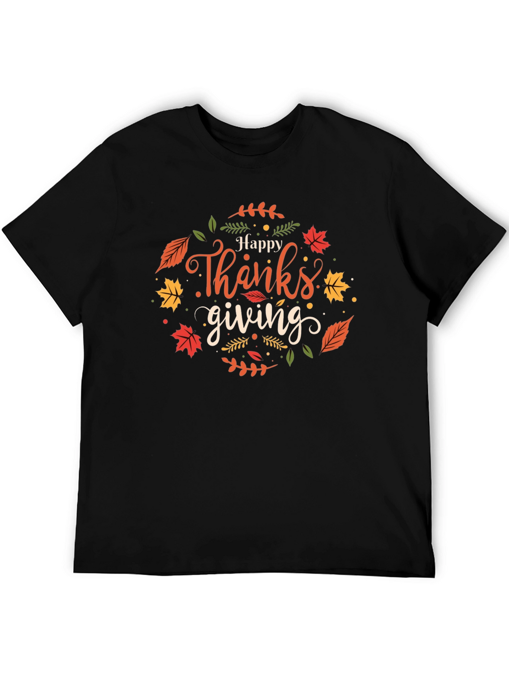 Happy Thanksgiving Black T-Shirt