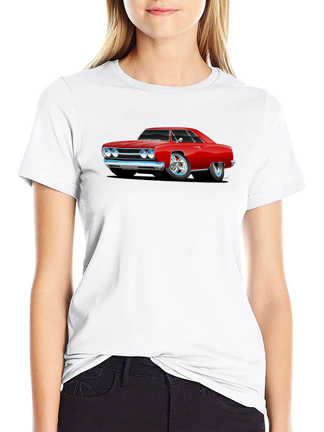 Classic Red Car Graphic T-Shirt