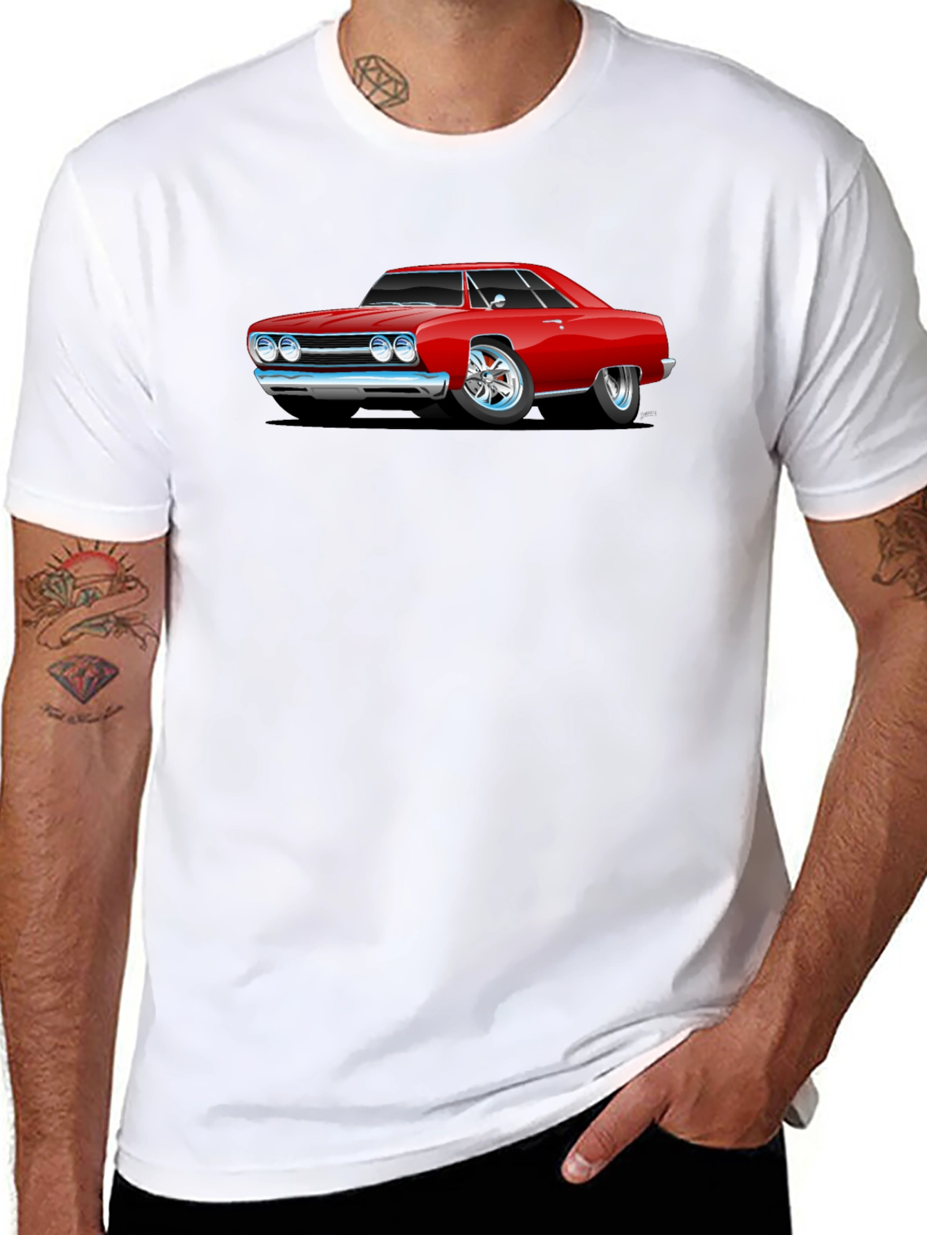 Classic Red Car Graphic T-Shirt