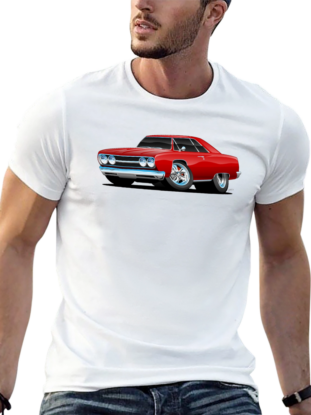 Classic Red Car Graphic T-Shirt