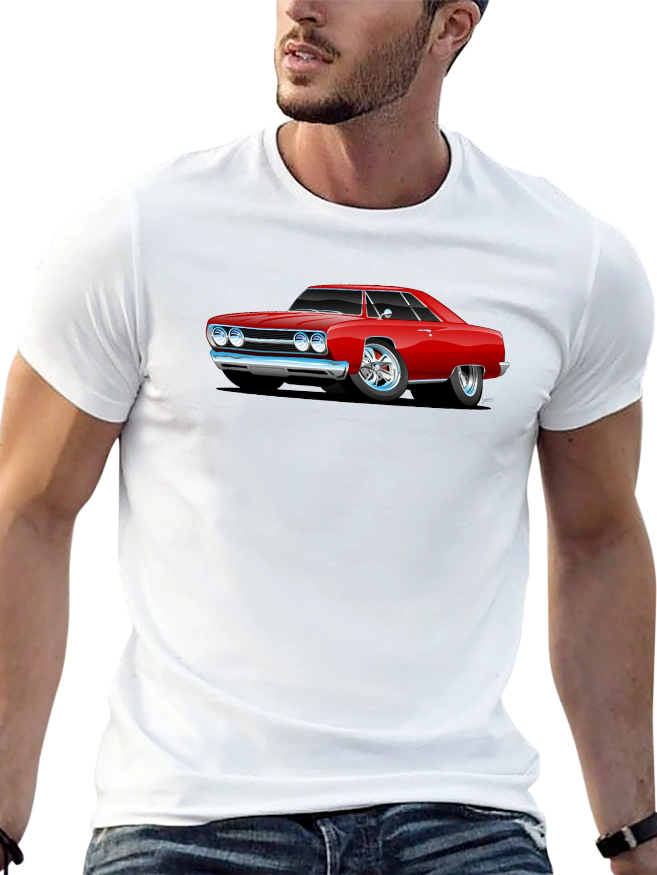 Classic Red Car Graphic T-Shirt