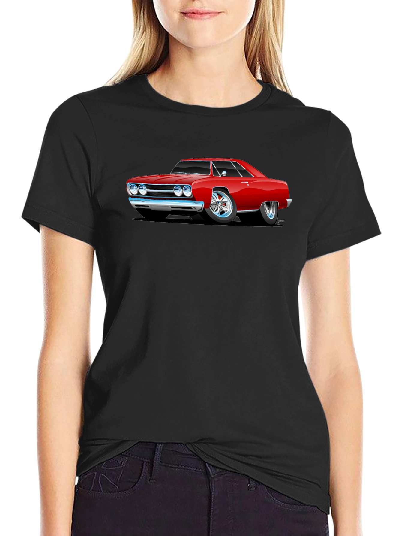 Classic Red Car Graphic T-Shirt