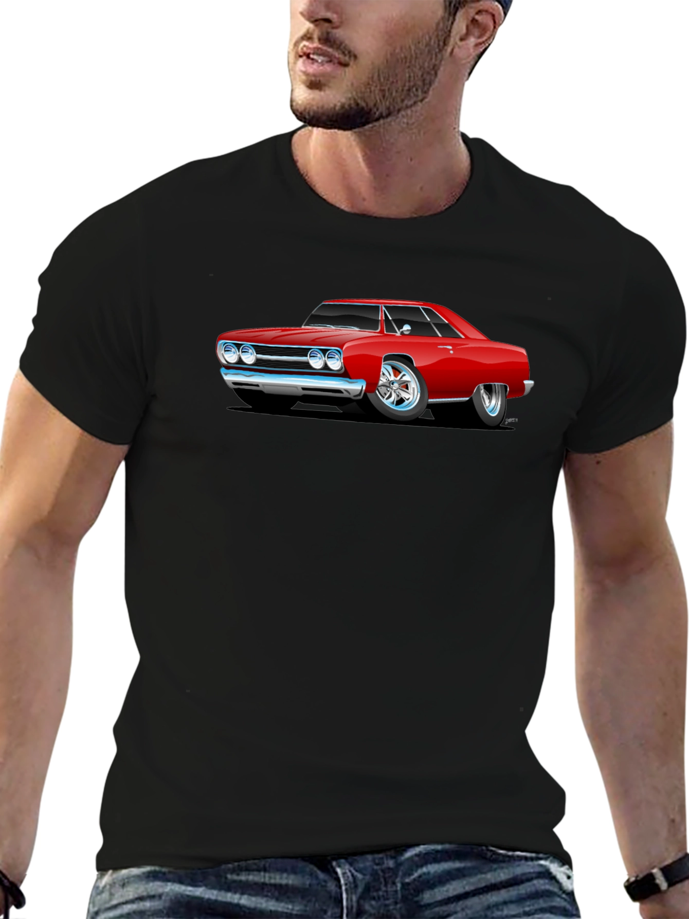 Classic Red Car Graphic T-Shirt