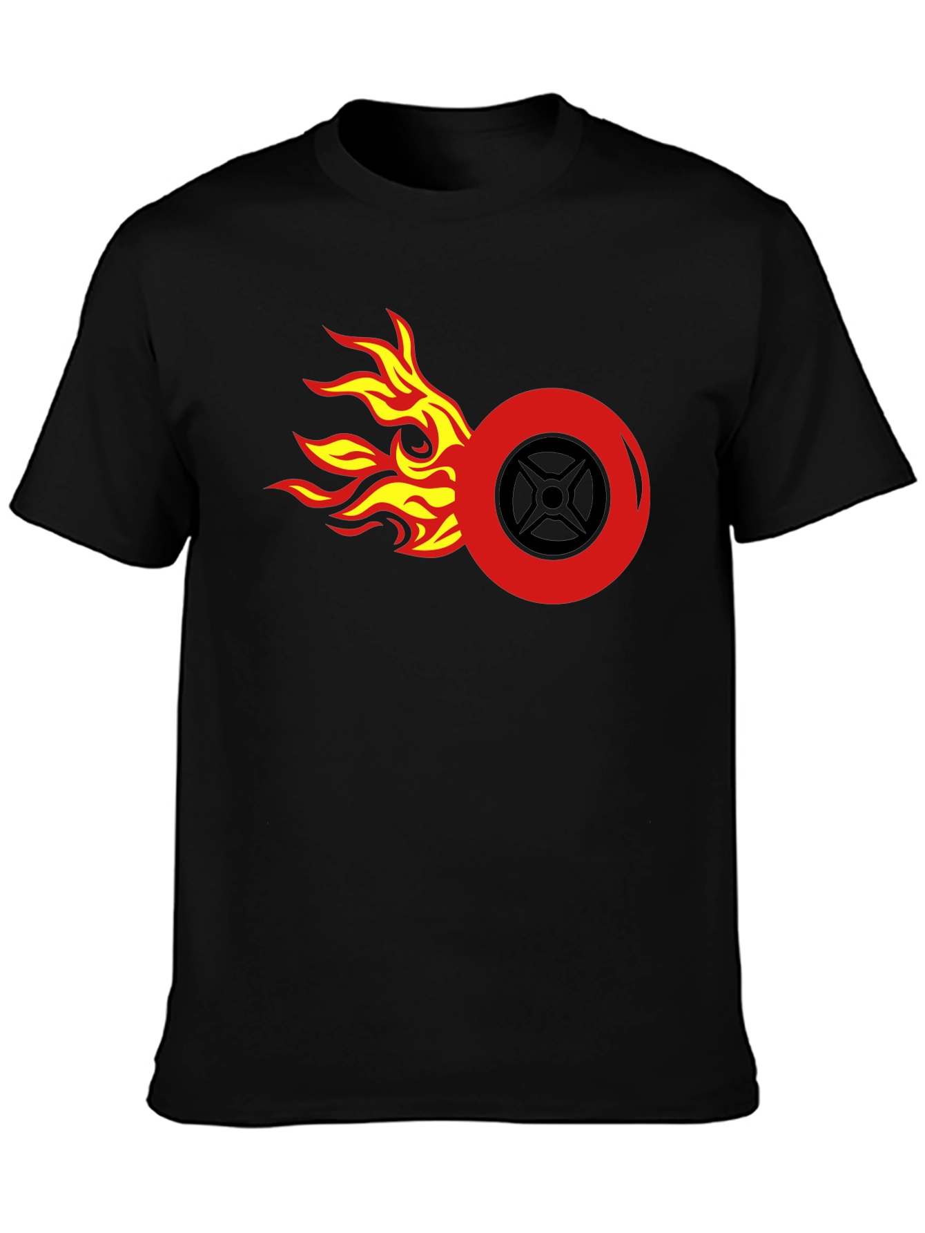 Flame Wheel Graphic Tee - Mens Black T-Shirt