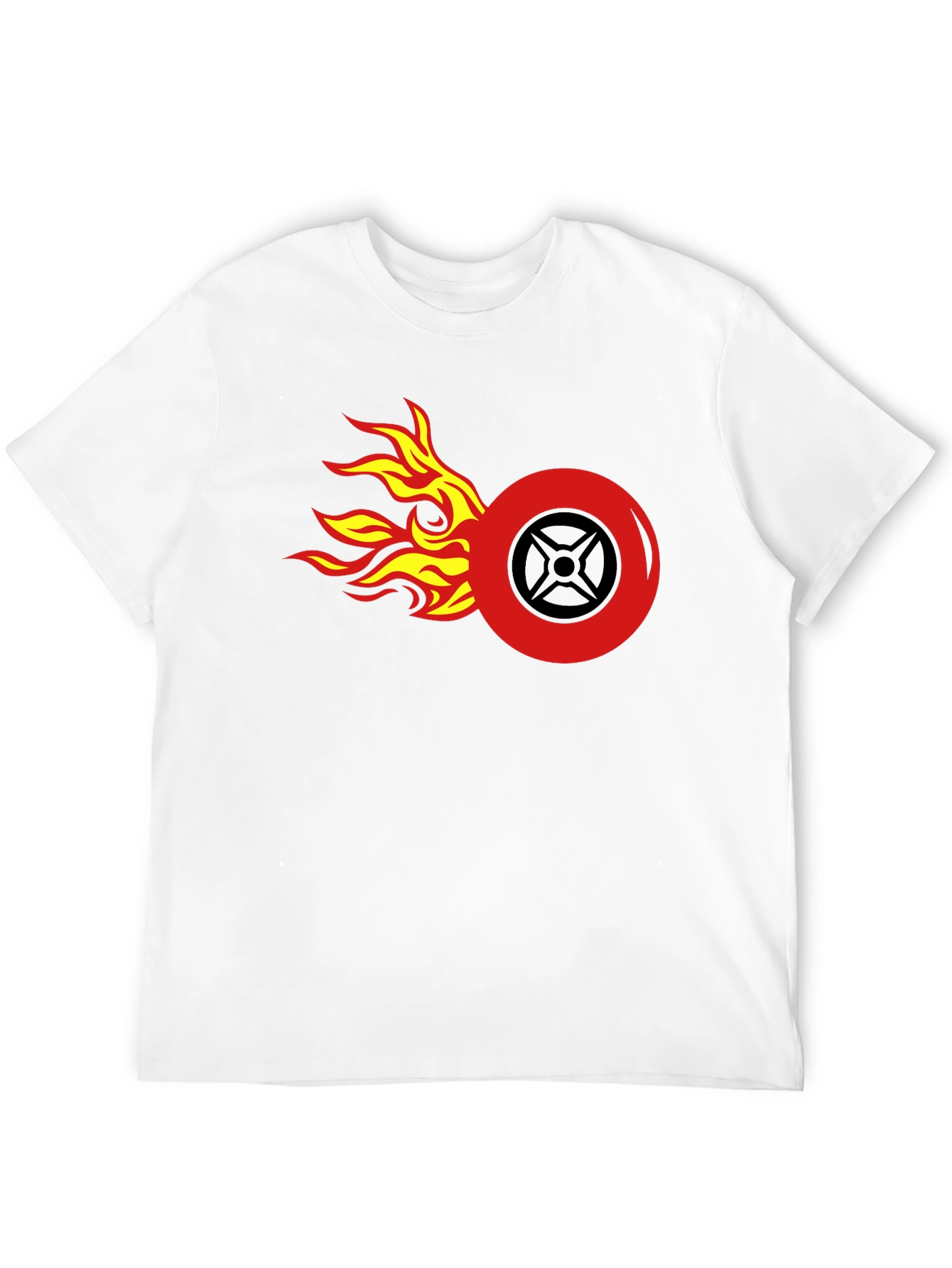 Flame Wheel Graphic Tee - Mens Black T-Shirt
