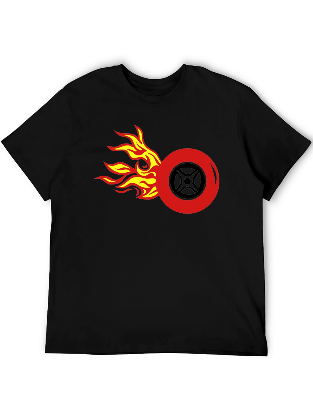 Flame Wheel Graphic Tee - Mens Black T-Shirt