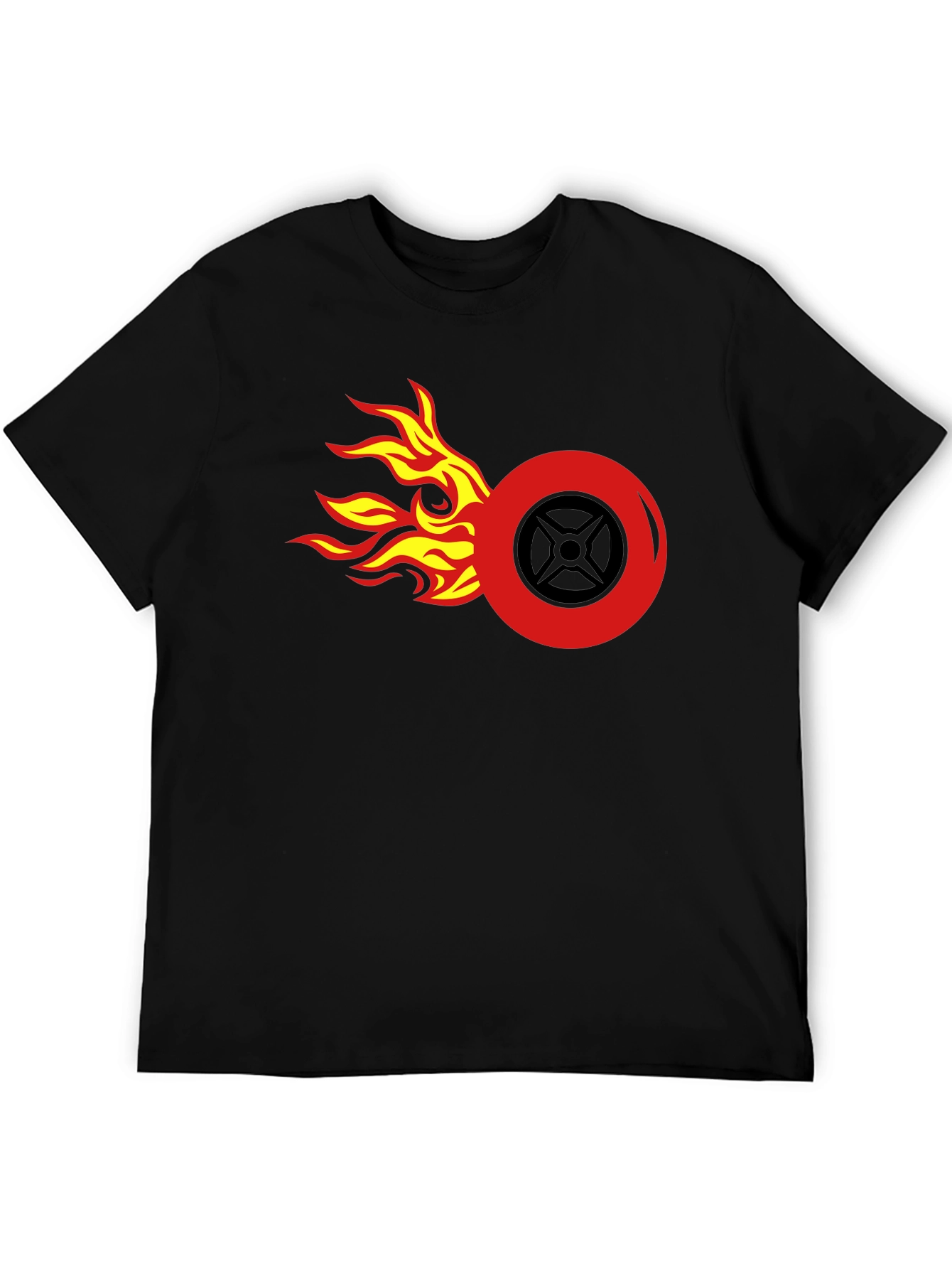 Flame Wheel Graphic Tee - Mens Black T-Shirt