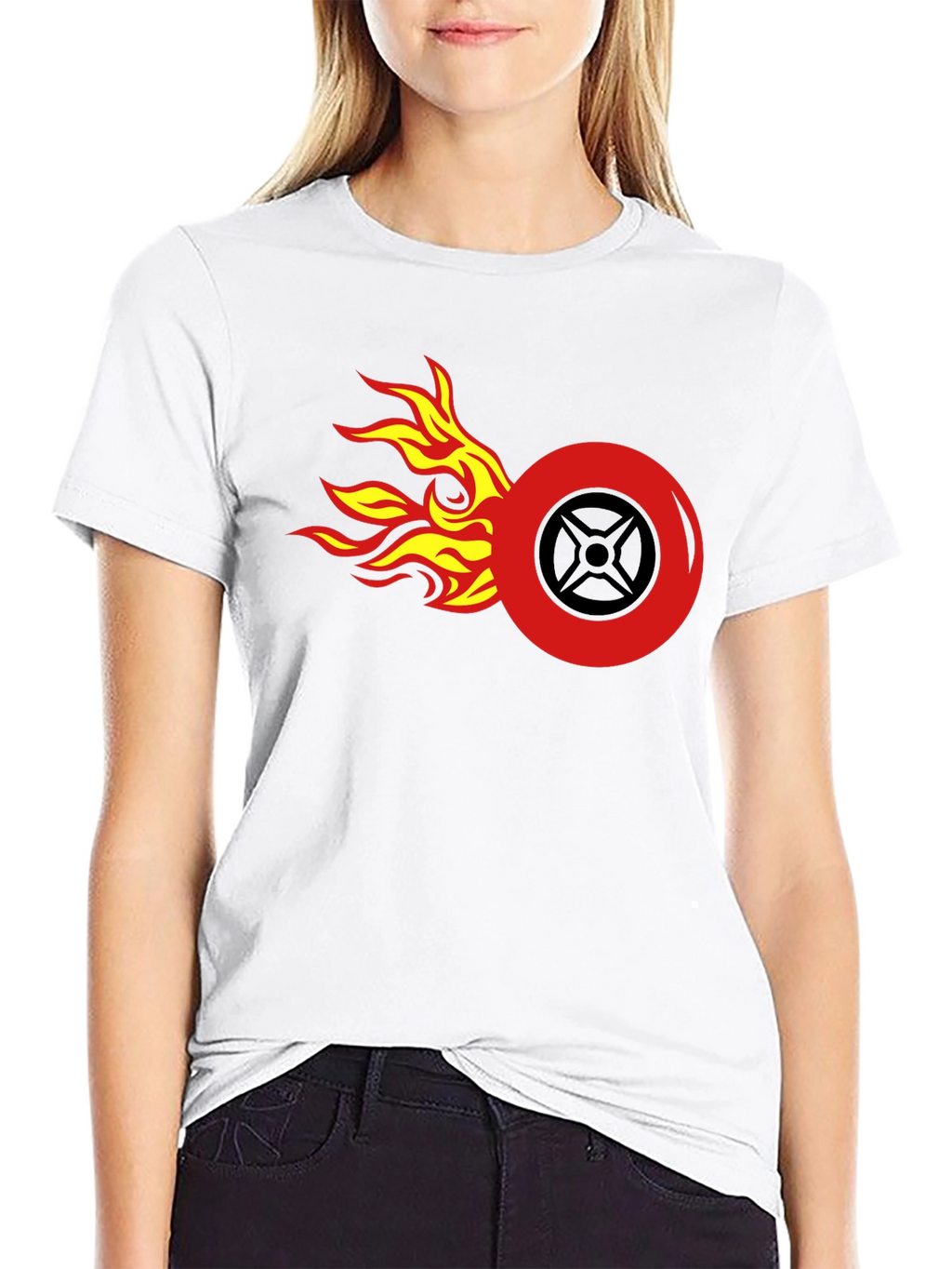 Flame Wheel Graphic Tee - Mens Black T-Shirt