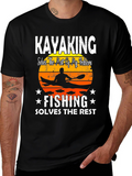 Kayaking and Fishing Graphic T-Shirt