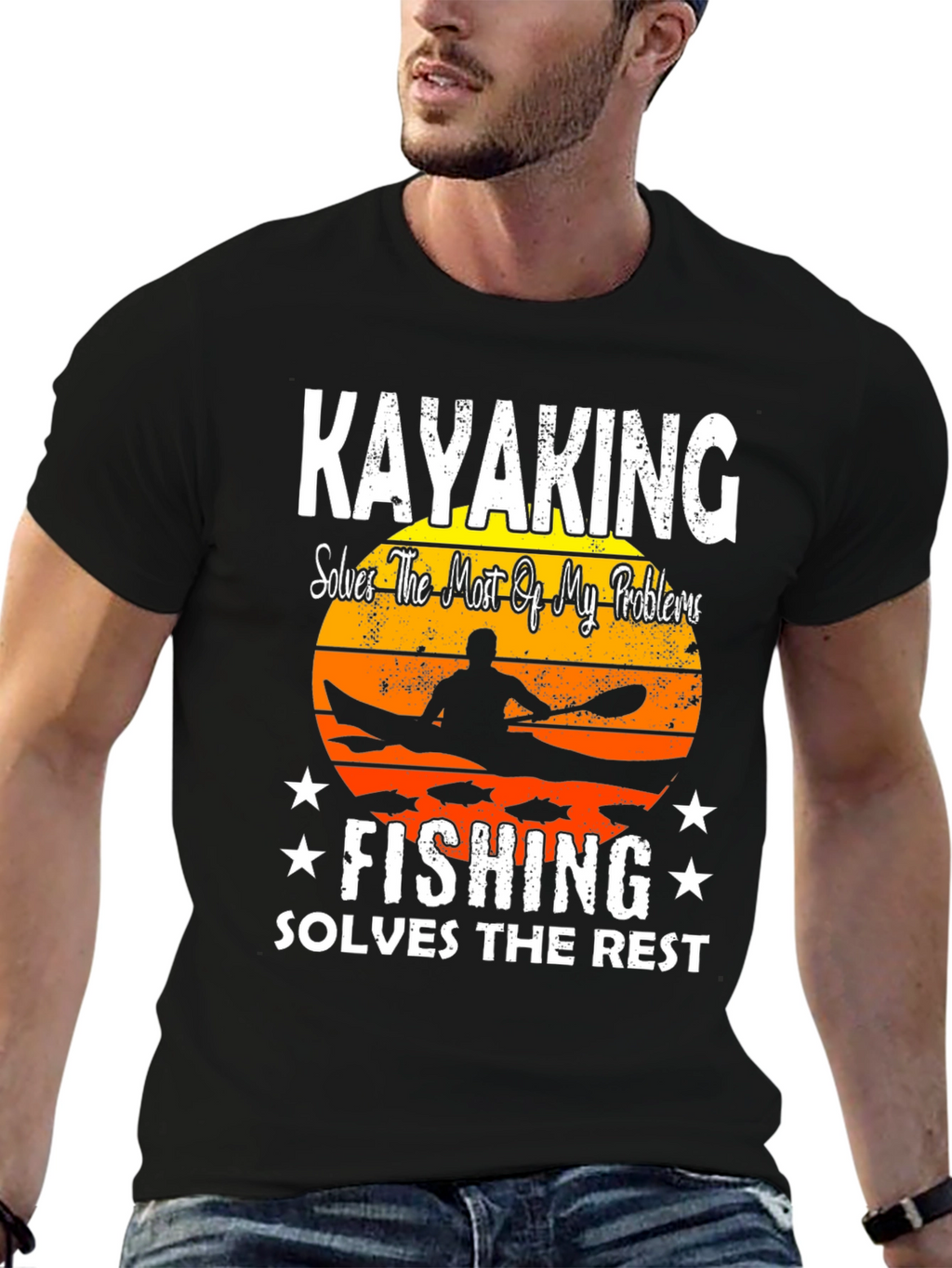 Kayaking and Fishing Graphic T-Shirt