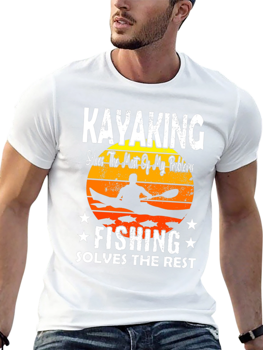 Kayaking and Fishing Graphic T-Shirt