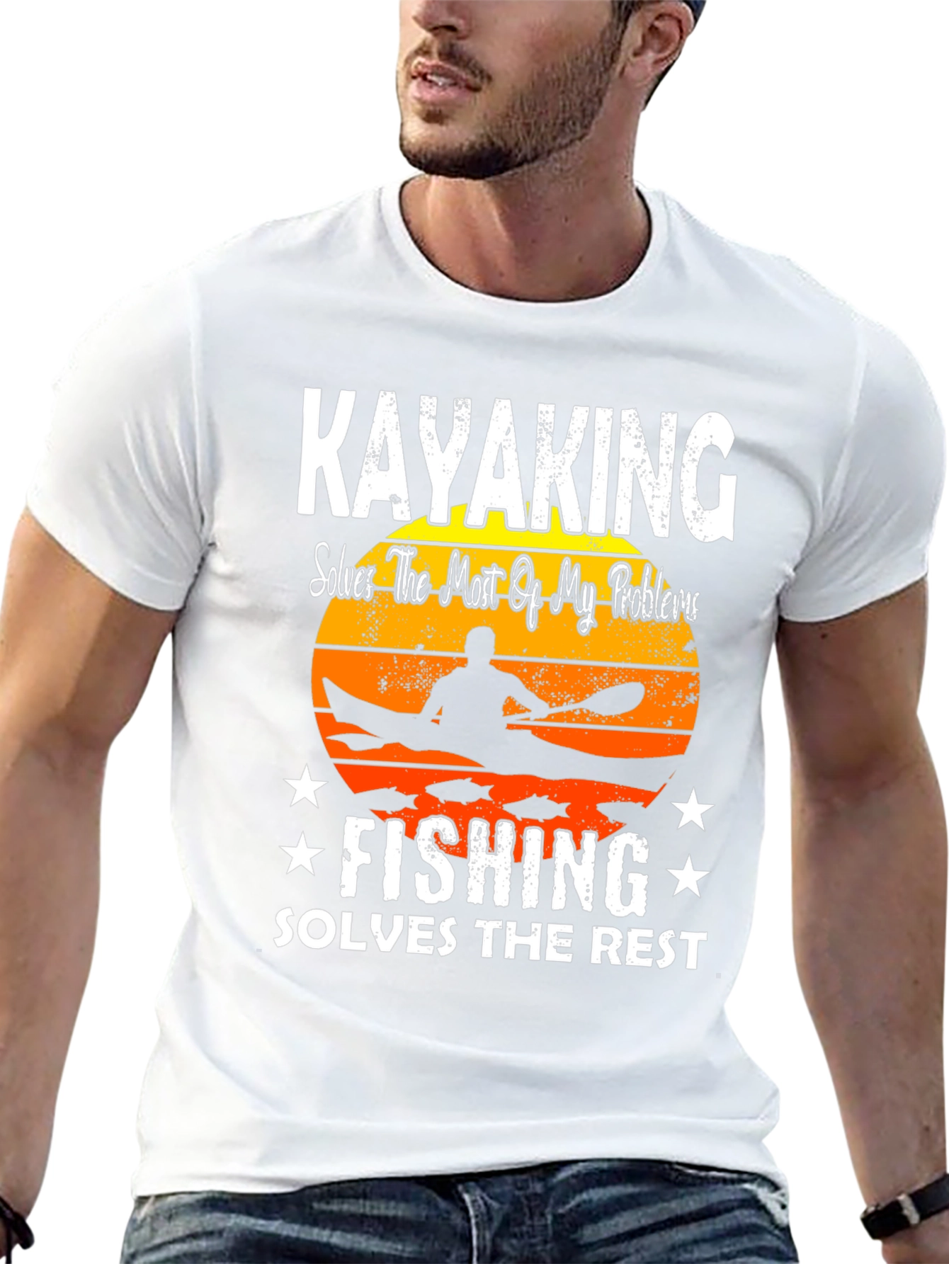 Kayaking and Fishing Graphic T-Shirt