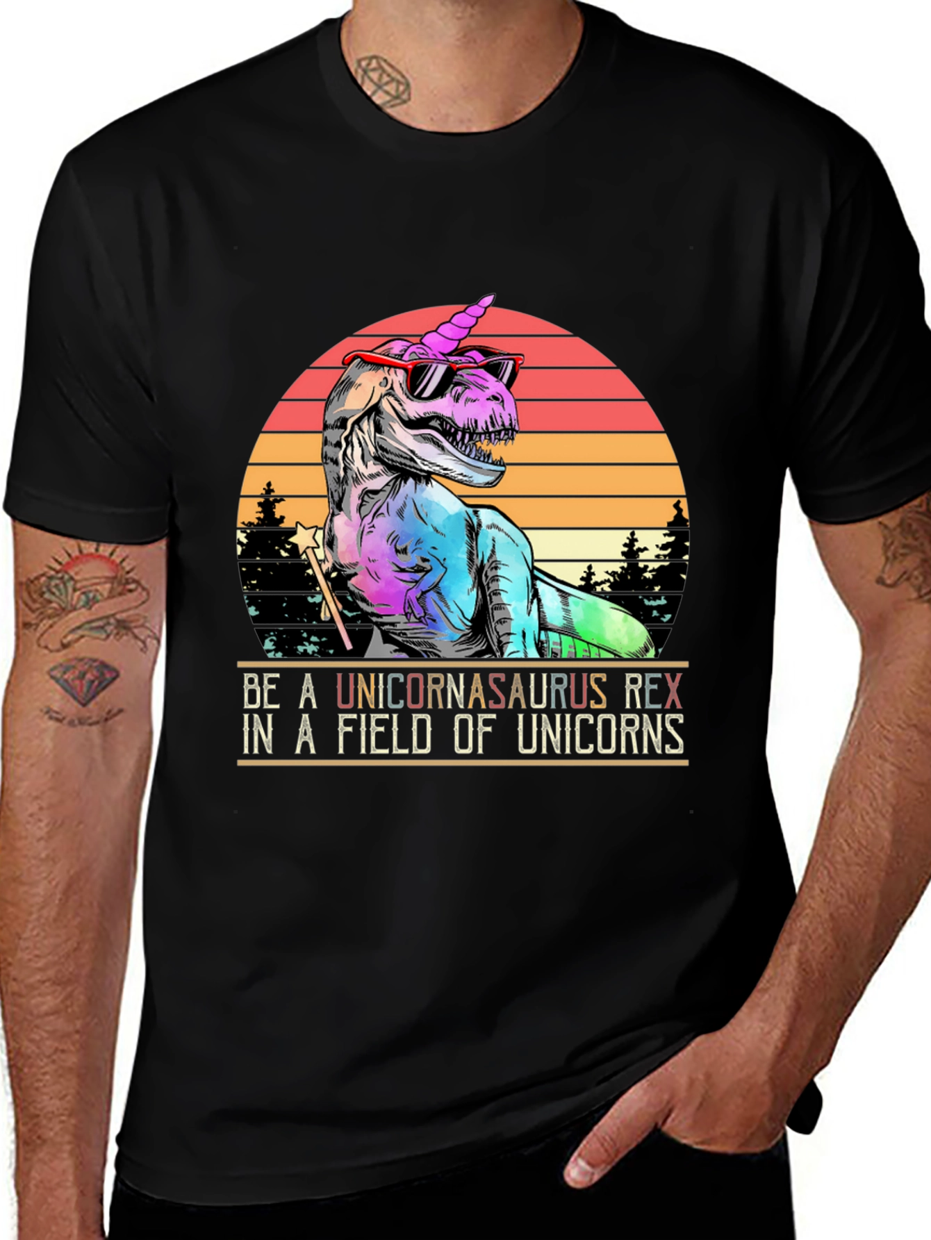 Unicorn T-Rex Graphic Tee - Unique Novelty T-Shirt