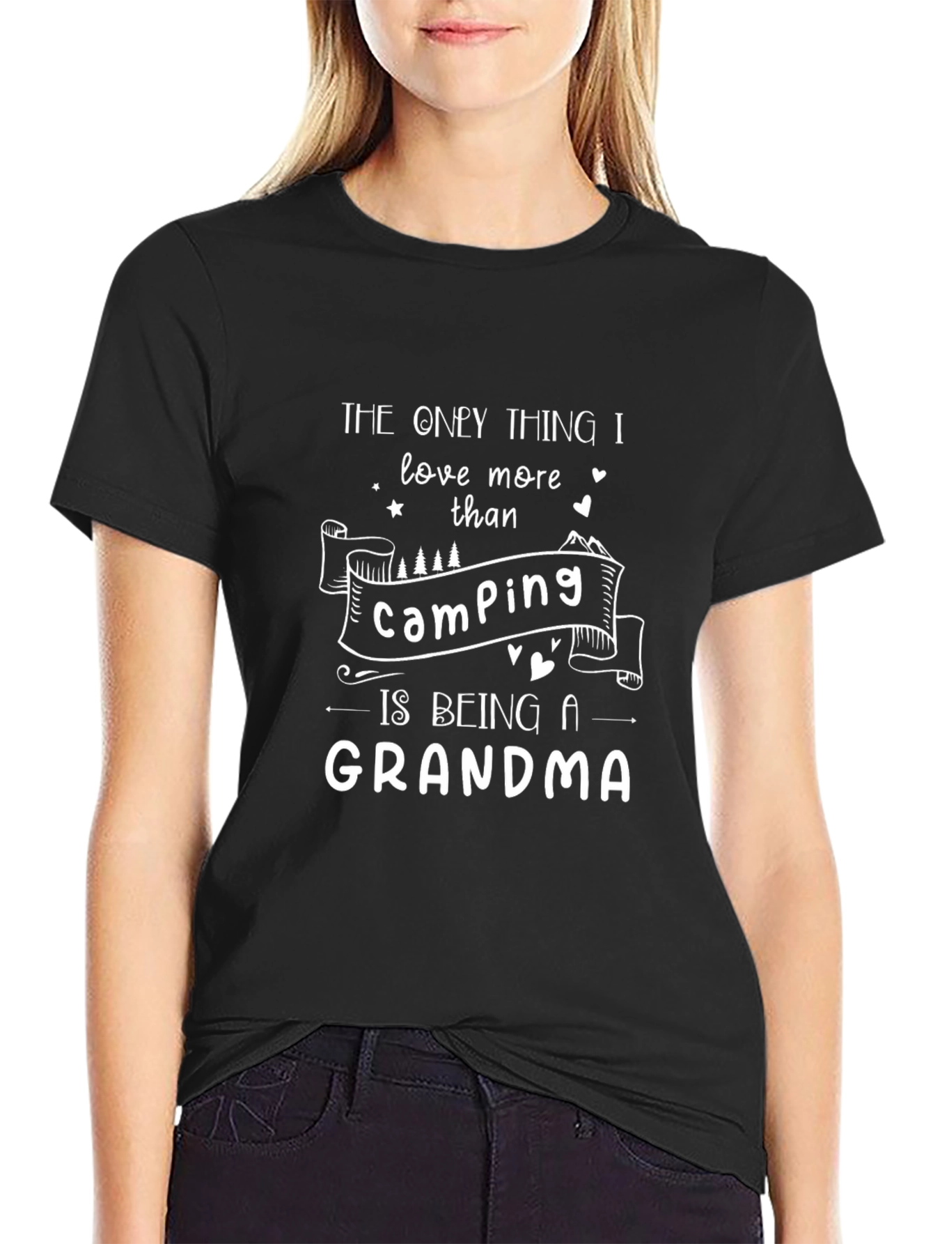 Grandma Camping Black T-Shirt