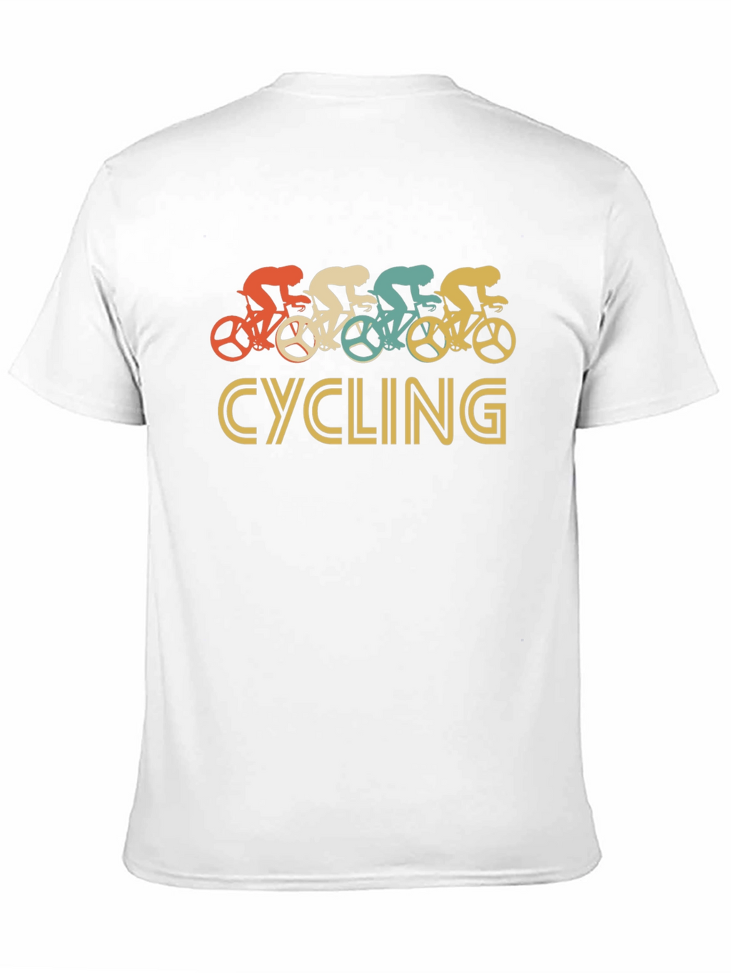 Retro Cycling Graphic Tee - Black Cotton T-Shirt