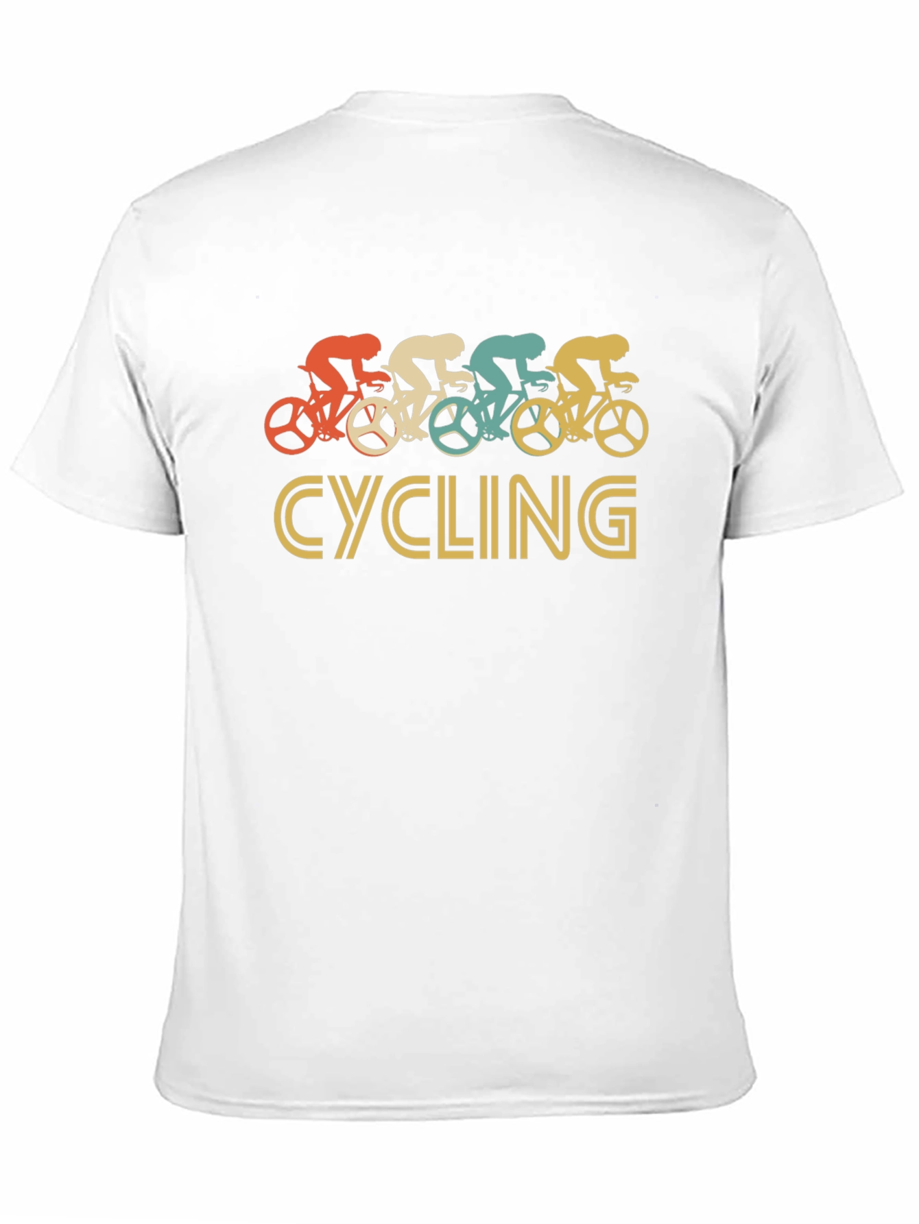 Retro Cycling Graphic Tee - Black Cotton T-Shirt