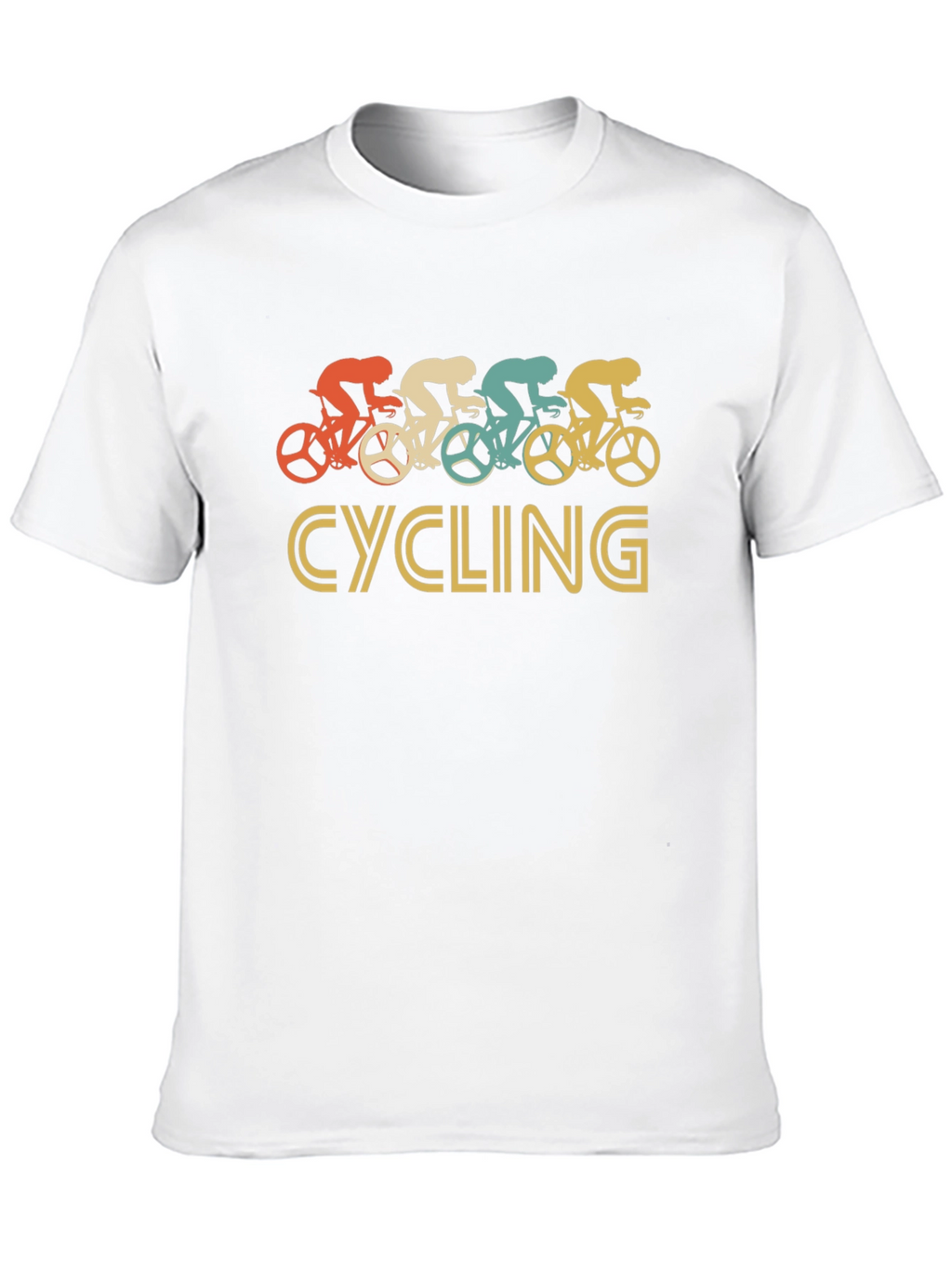 Retro Cycling Graphic Tee - Black Cotton T-Shirt
