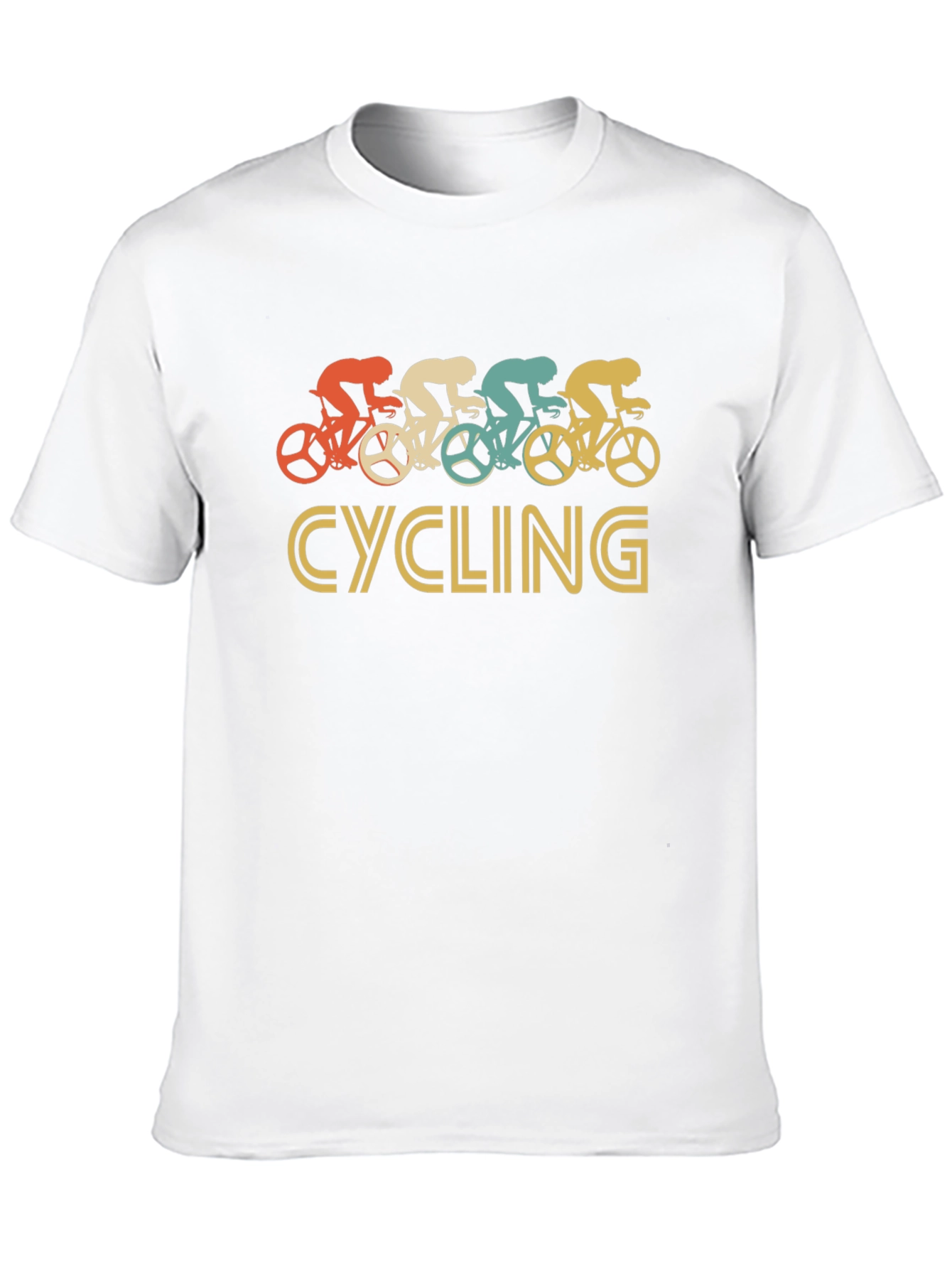 Retro Cycling Graphic Tee - Black Cotton T-Shirt