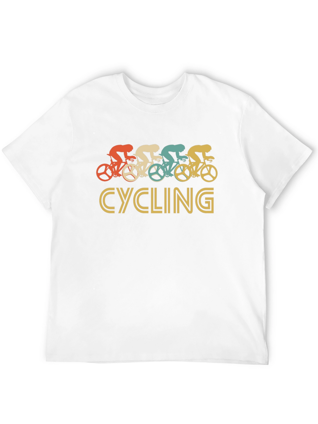 Retro Cycling Graphic Tee - Black Cotton T-Shirt