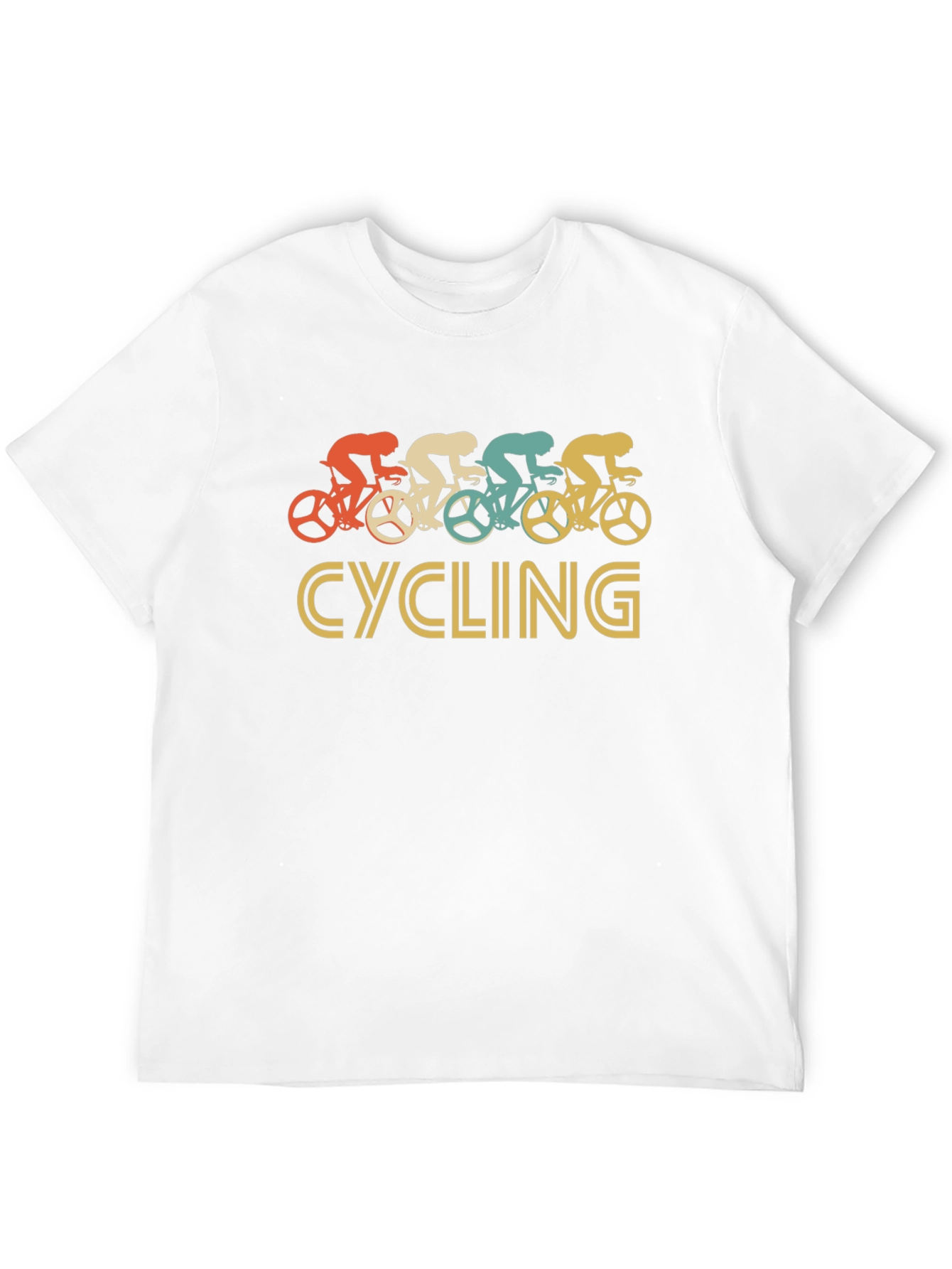 Retro Cycling Graphic Tee - Black Cotton T-Shirt