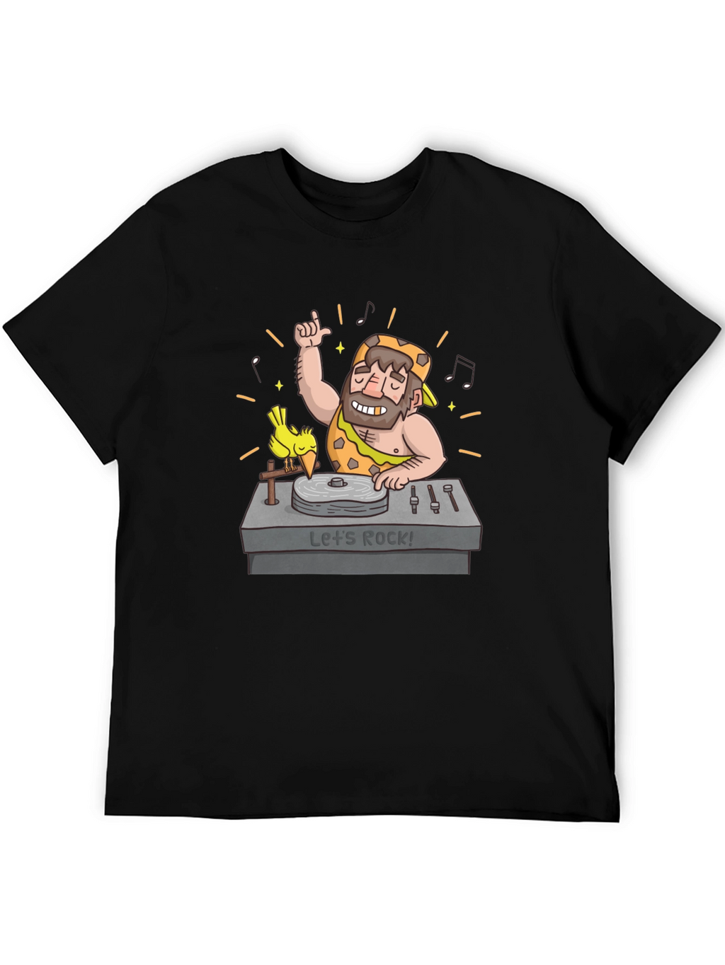Caveman DJ T-Shirt - Lets Rock!