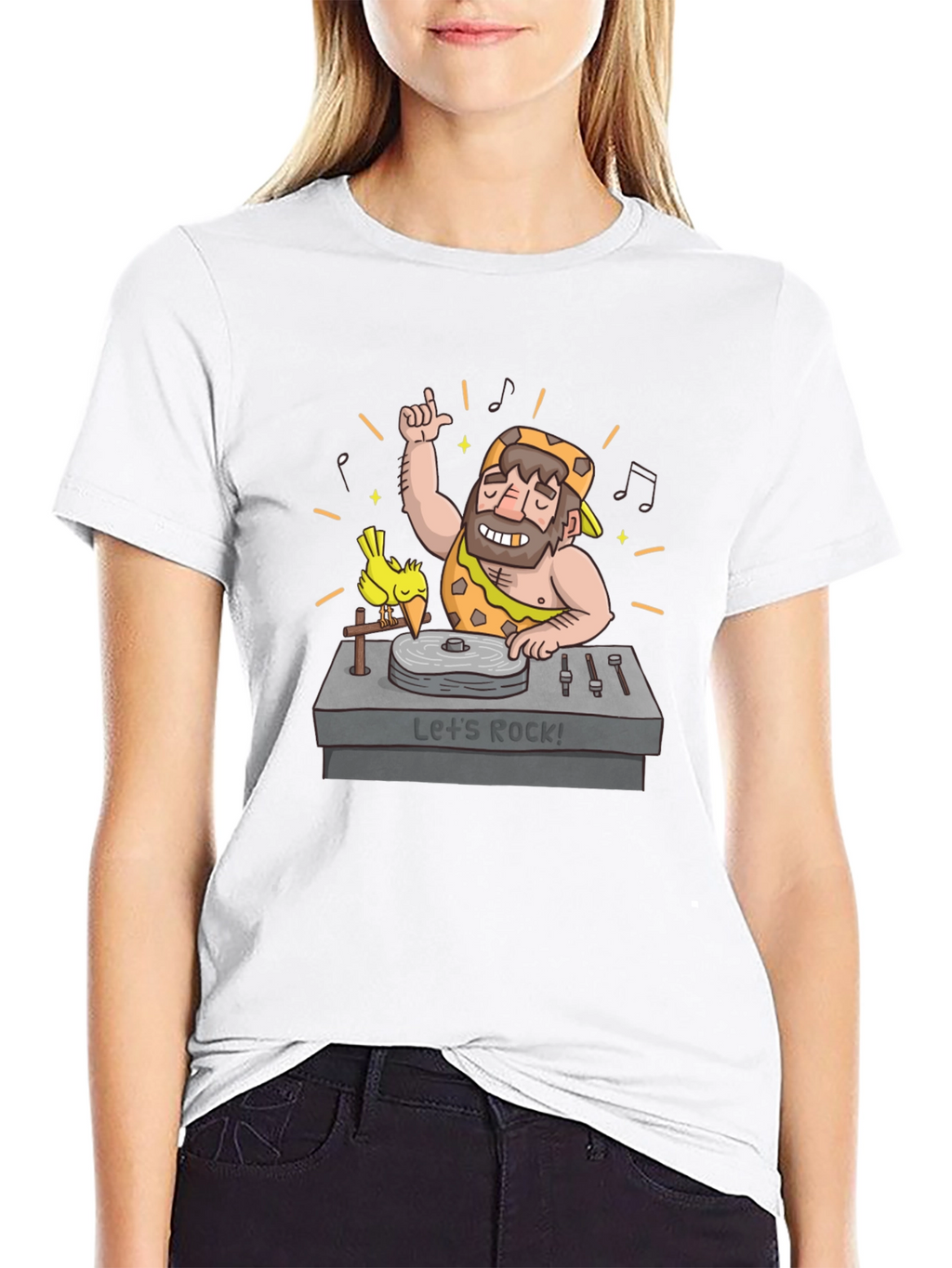 Caveman DJ T-Shirt - Lets Rock!