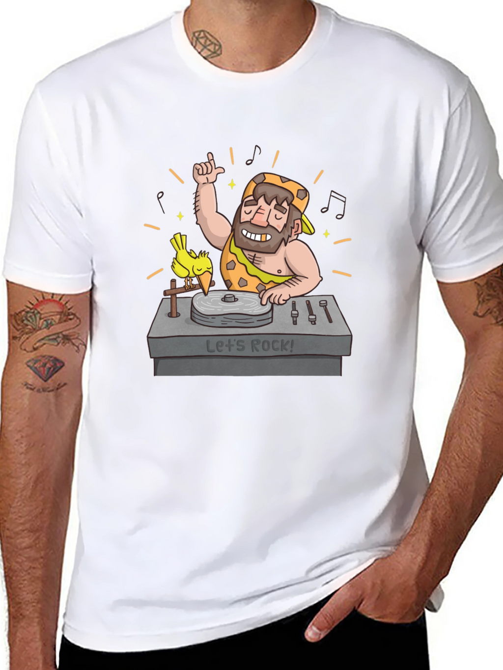 Caveman DJ T-Shirt - Lets Rock!