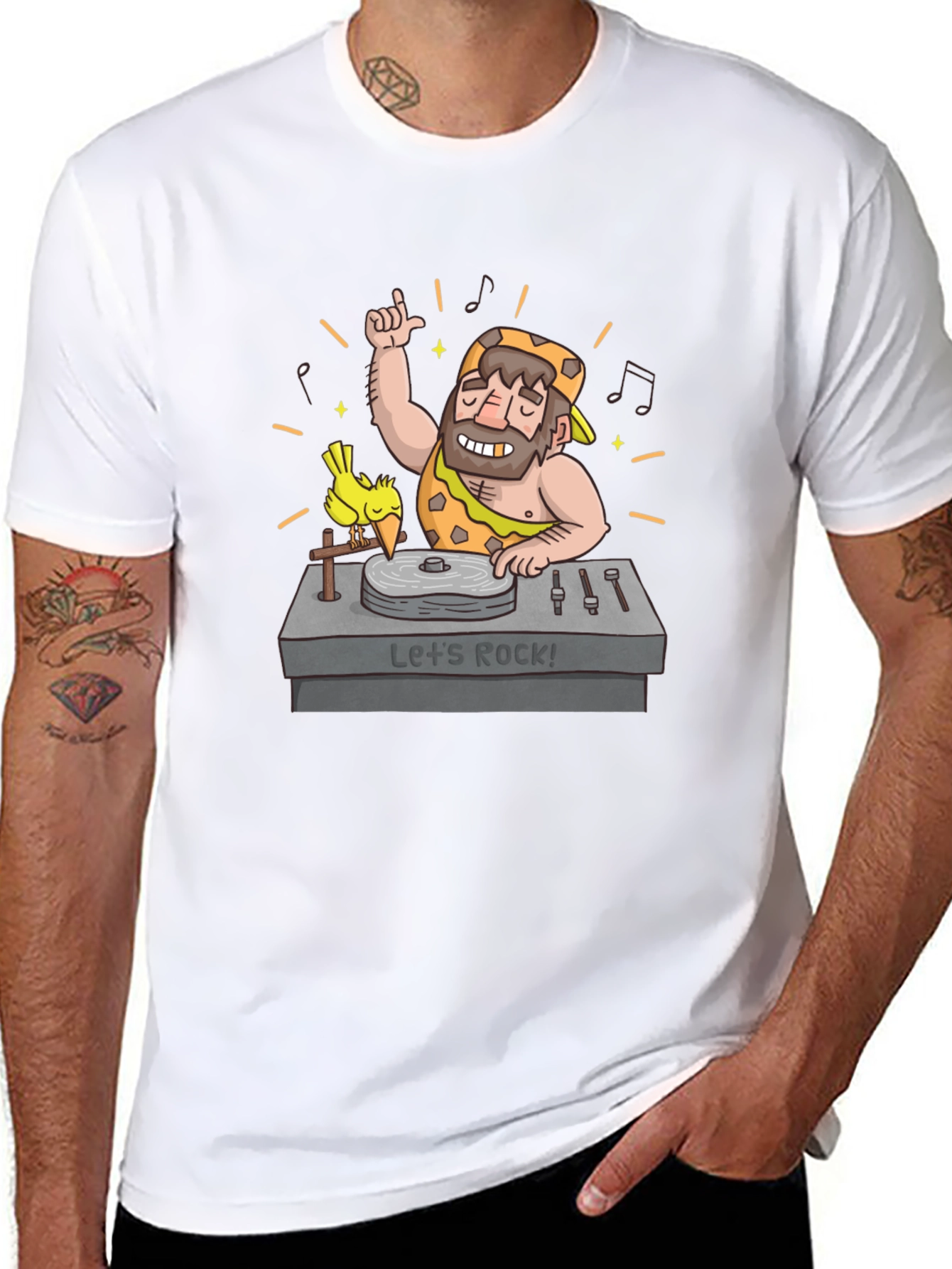 Caveman DJ T-Shirt - Lets Rock!