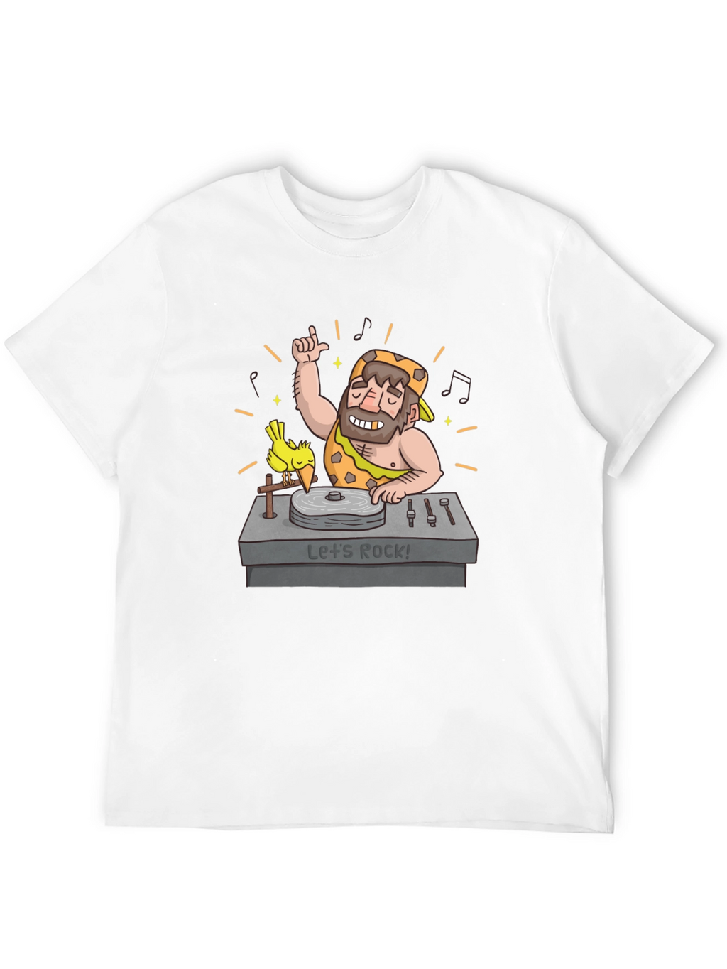 Caveman DJ T-Shirt - Lets Rock!