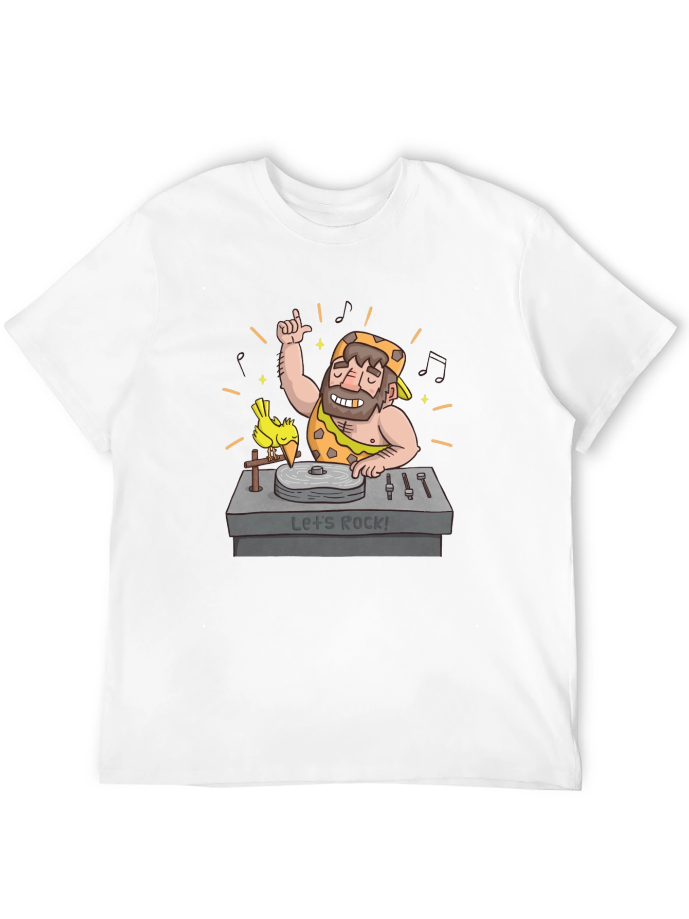 Caveman DJ T-Shirt - Lets Rock!