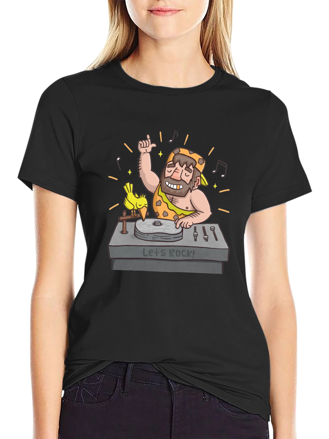 Caveman DJ T-Shirt - Lets Rock!