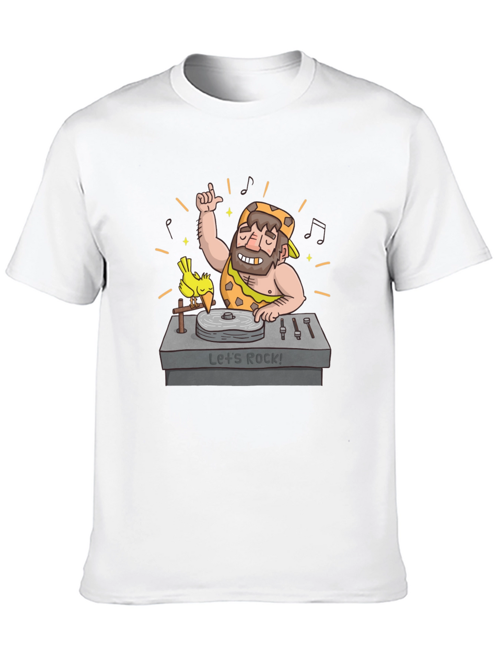 Caveman DJ T-Shirt - Lets Rock!