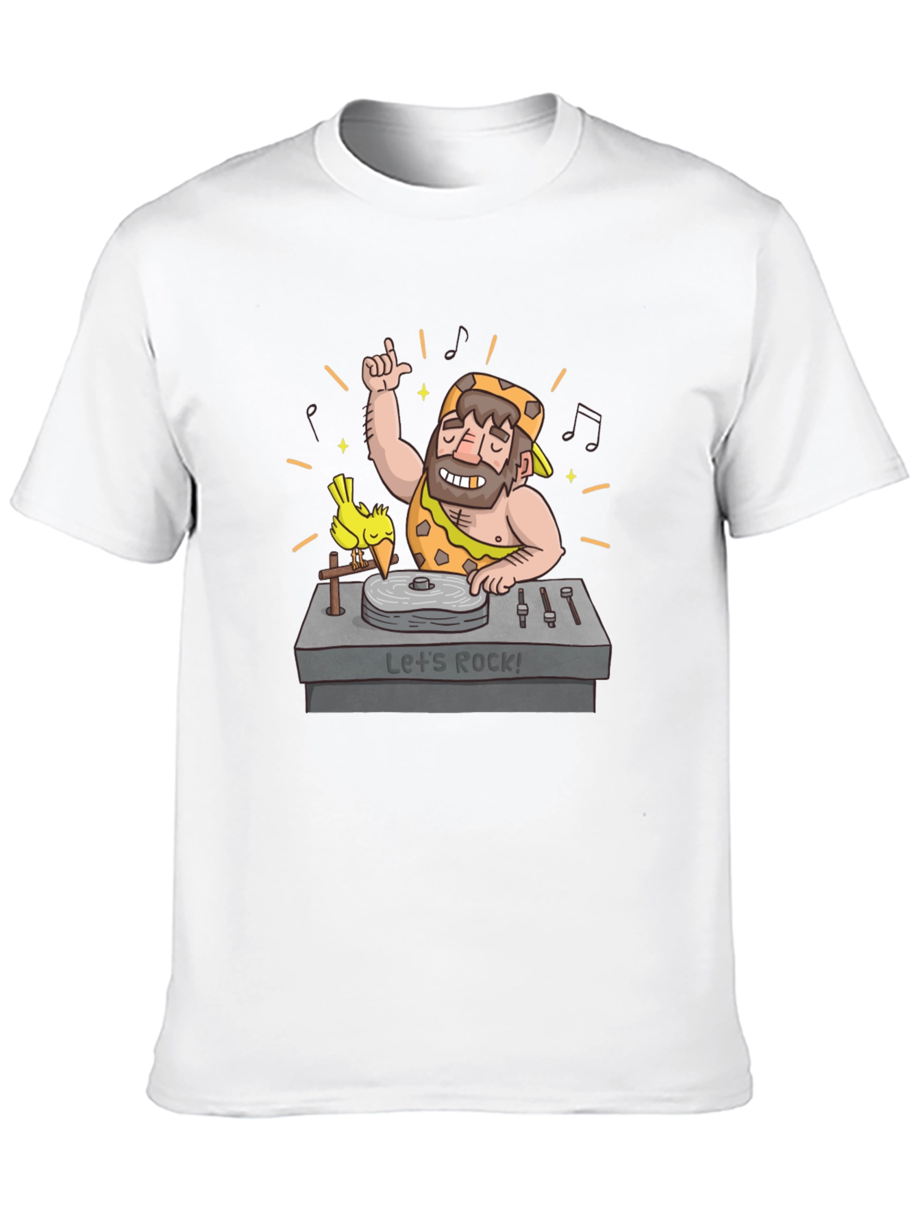 Caveman DJ T-Shirt - Lets Rock!