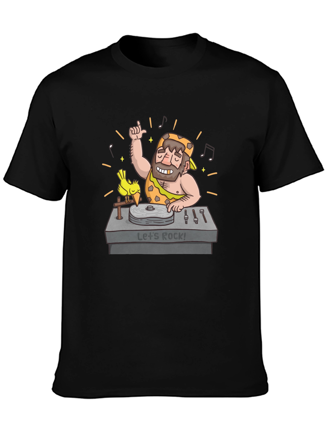 Caveman DJ T-Shirt - Lets Rock!