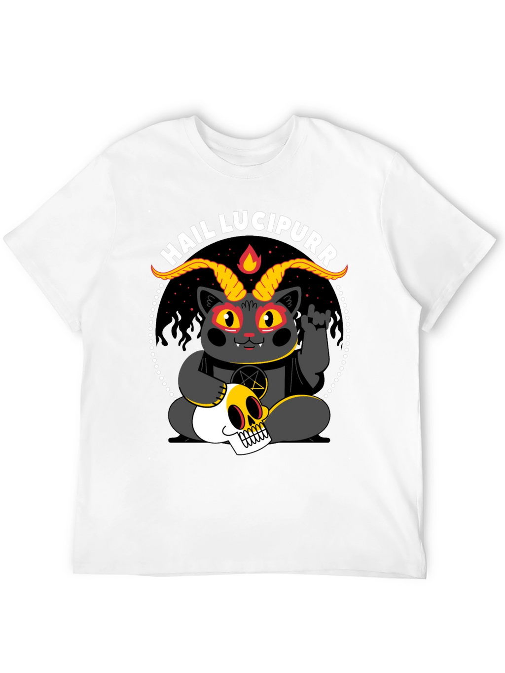 Hail Lucipurr T-Shirt - Satanic Cat Tee