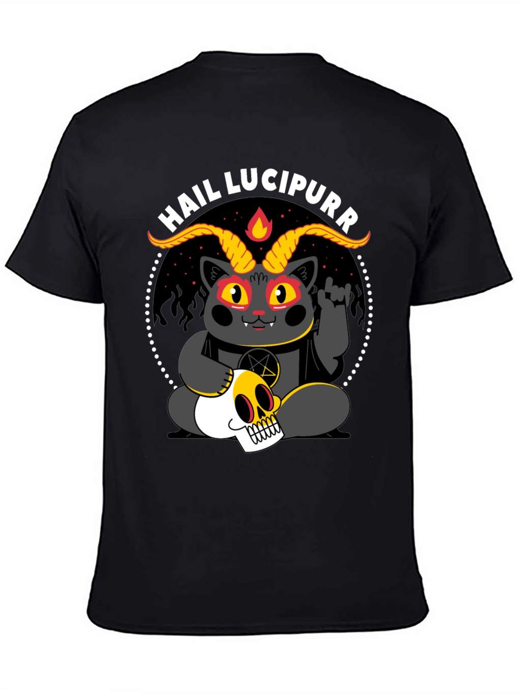 Hail Lucipurr T-Shirt - Satanic Cat Tee